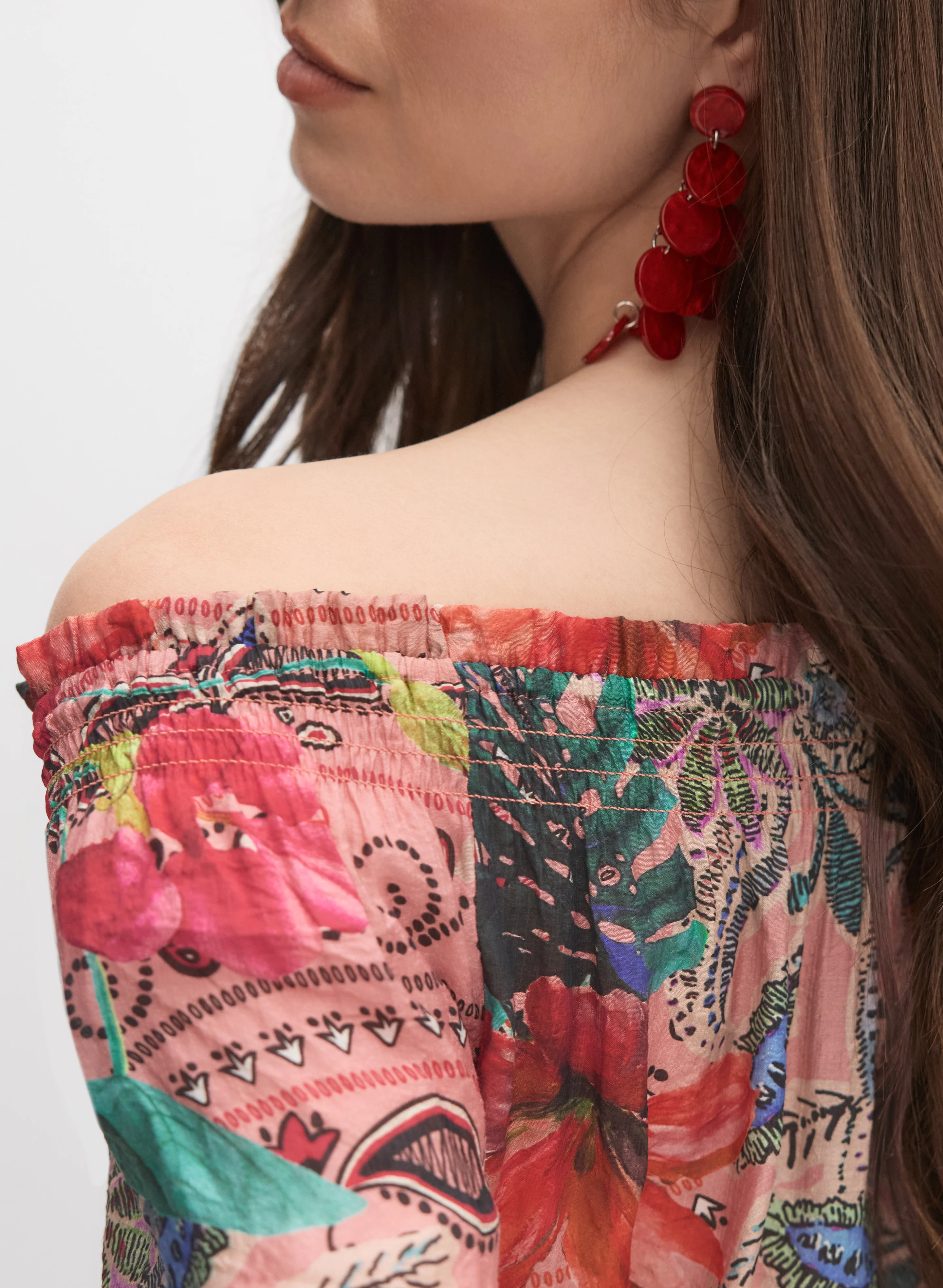 6757-mixed-print-off-shoulder-blouse-2.webp Mixed Print Off-Shoulder Blouse