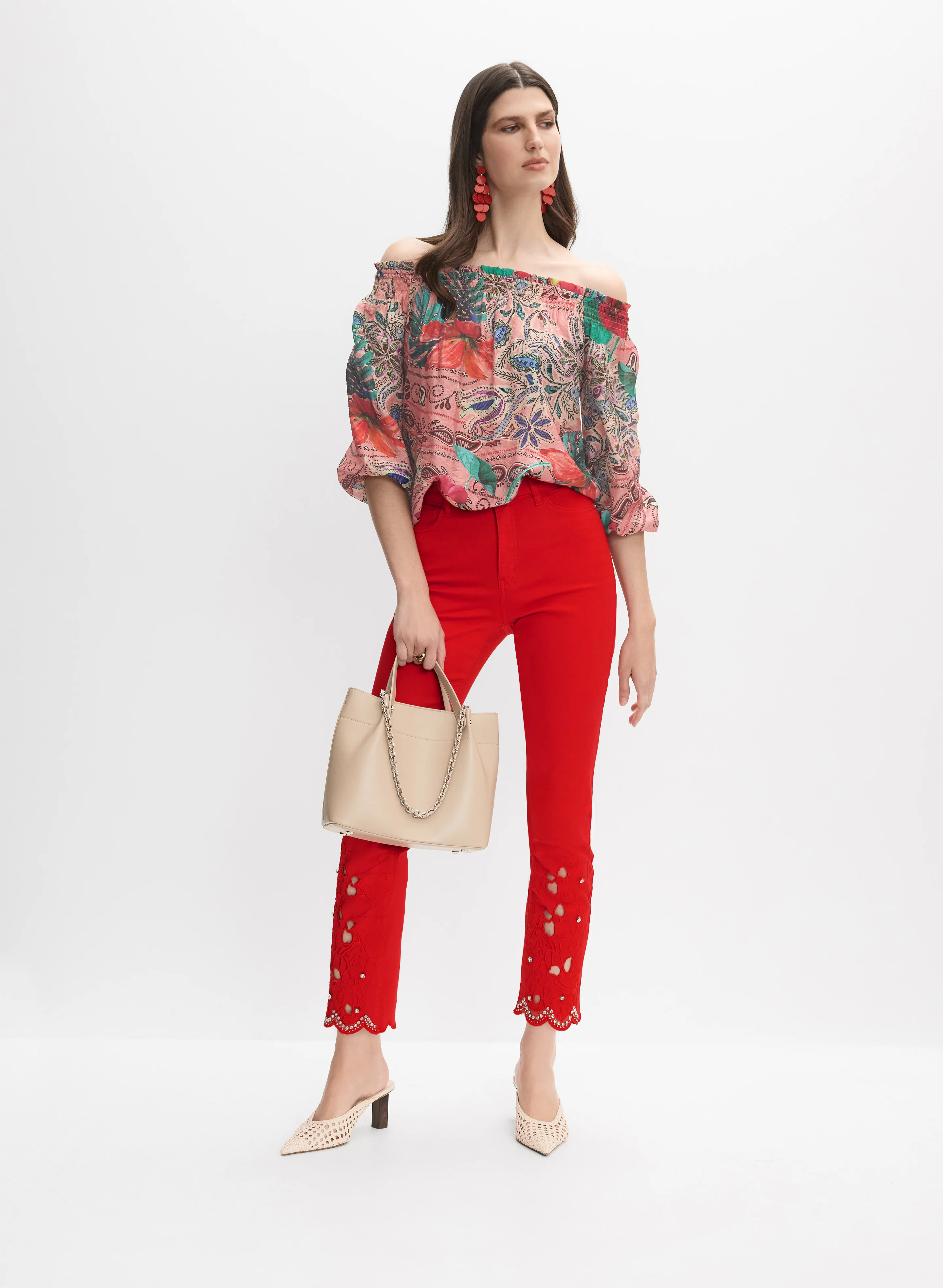 6757-mixed-print-off-shoulder-blouse-3.webp Mixed Print Off-Shoulder Blouse