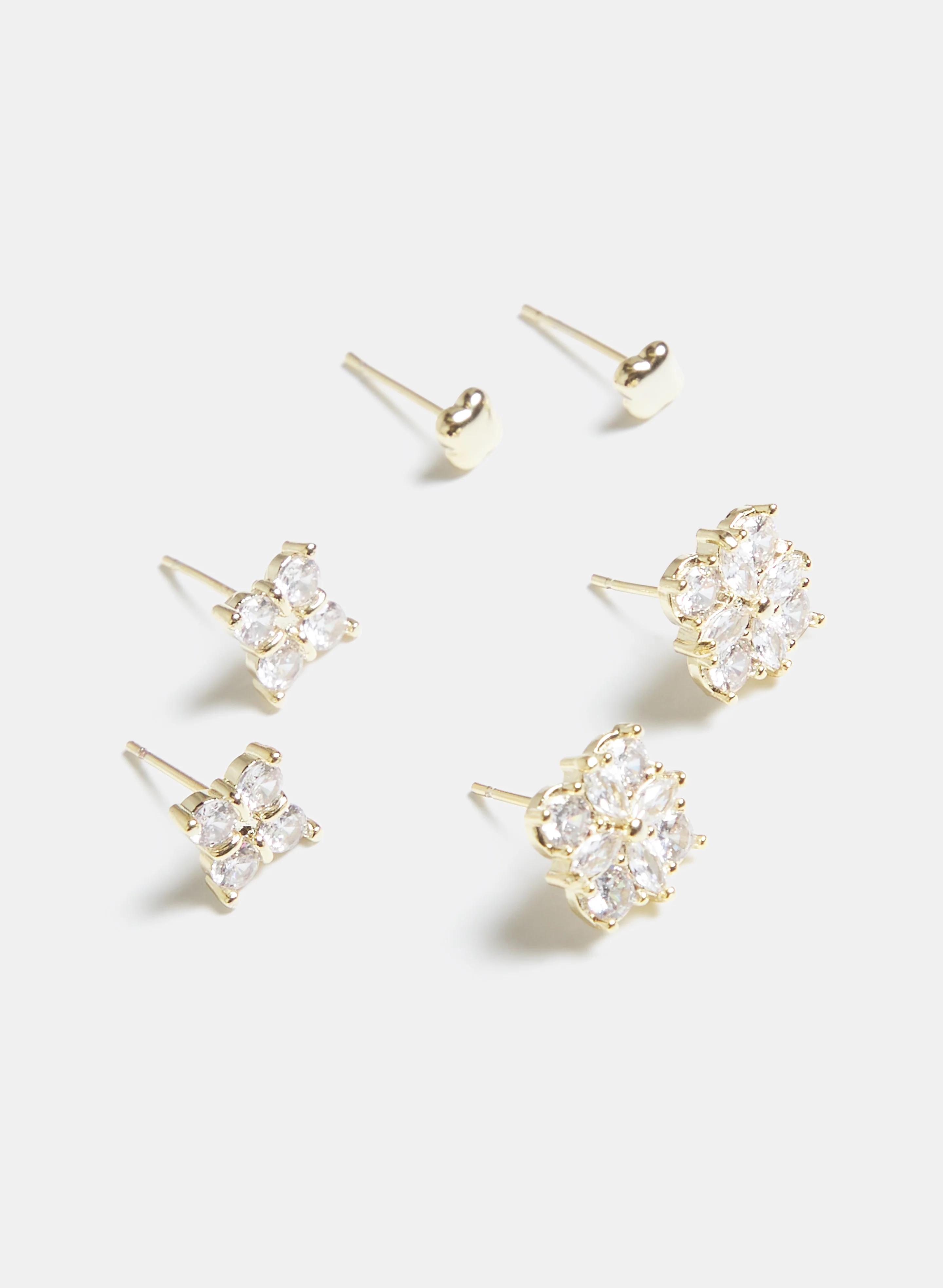Three-Piece Clover Stud Earrings Set