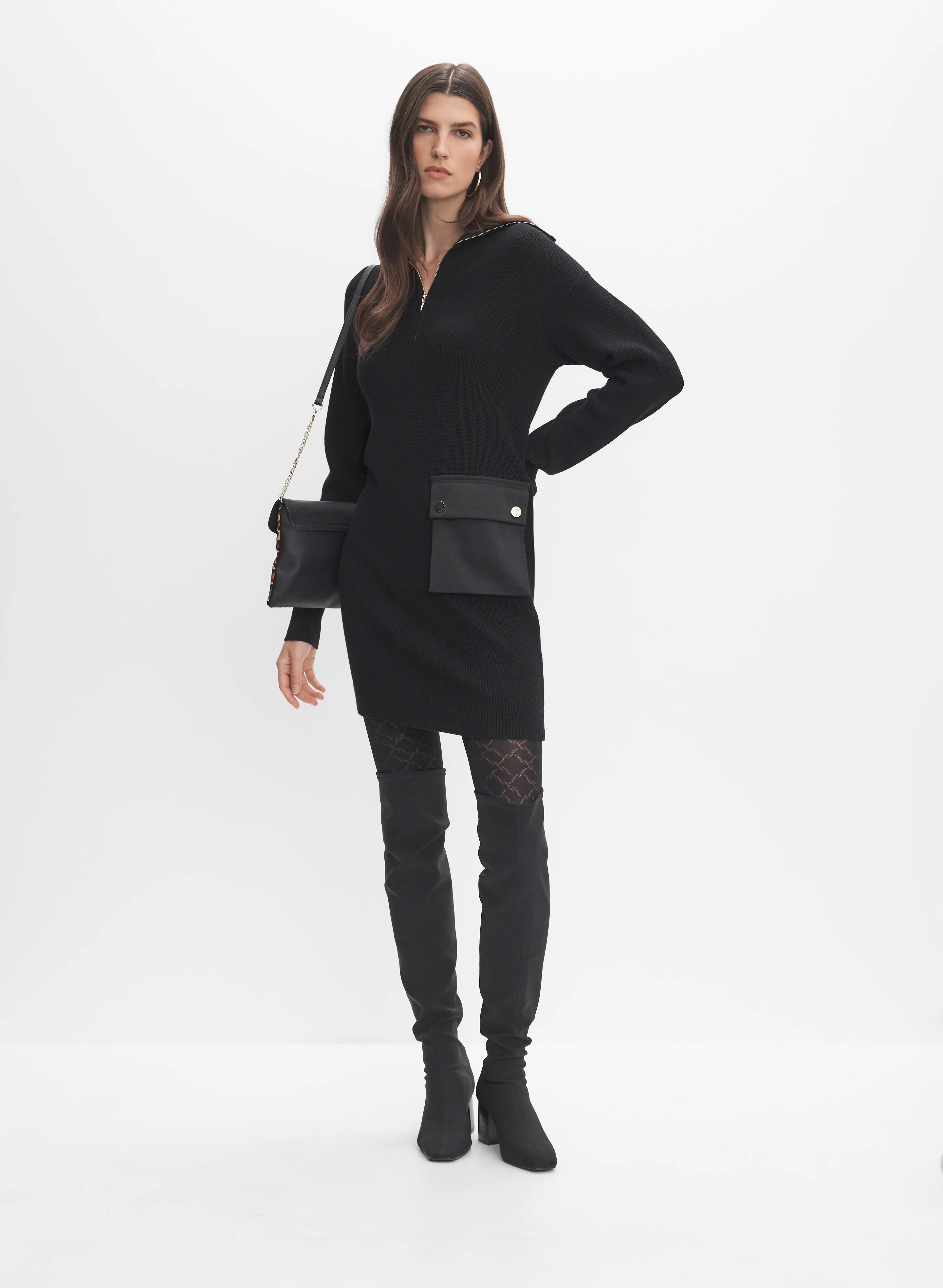 Cargo Pocket Sweater Dress