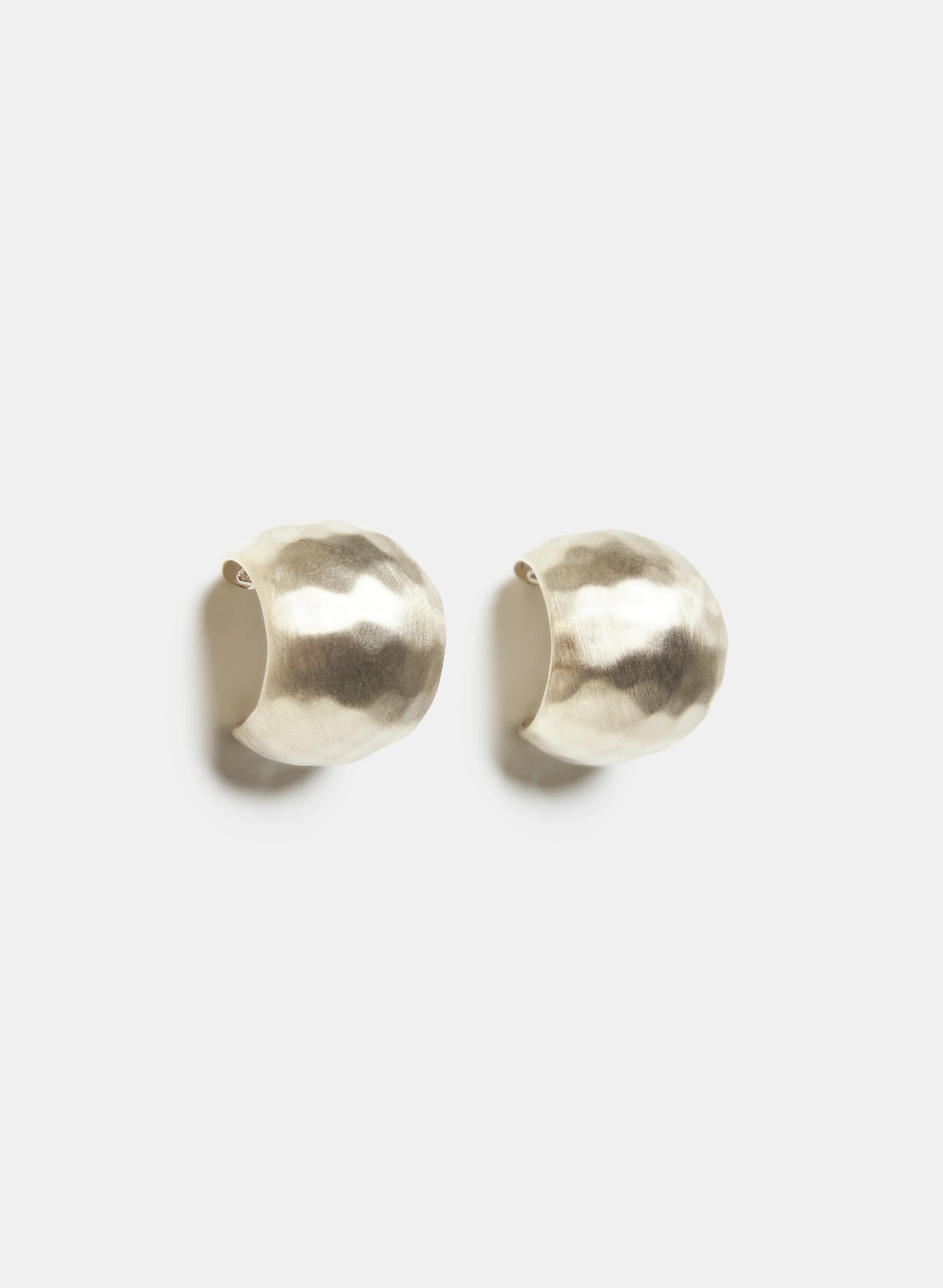 Hammered Sphere Hoop Earrings