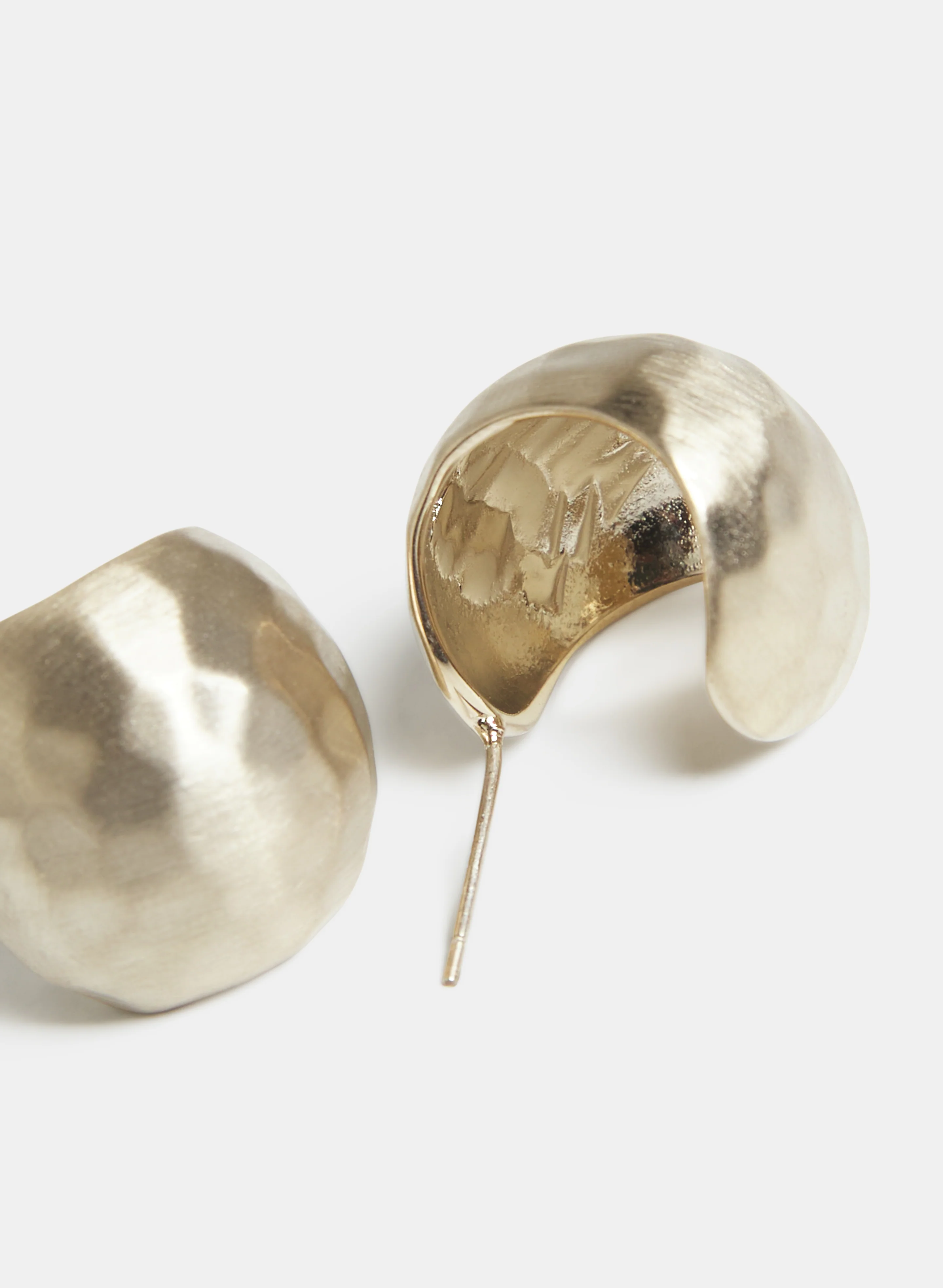 Hammered Sphere Hoop Earrings