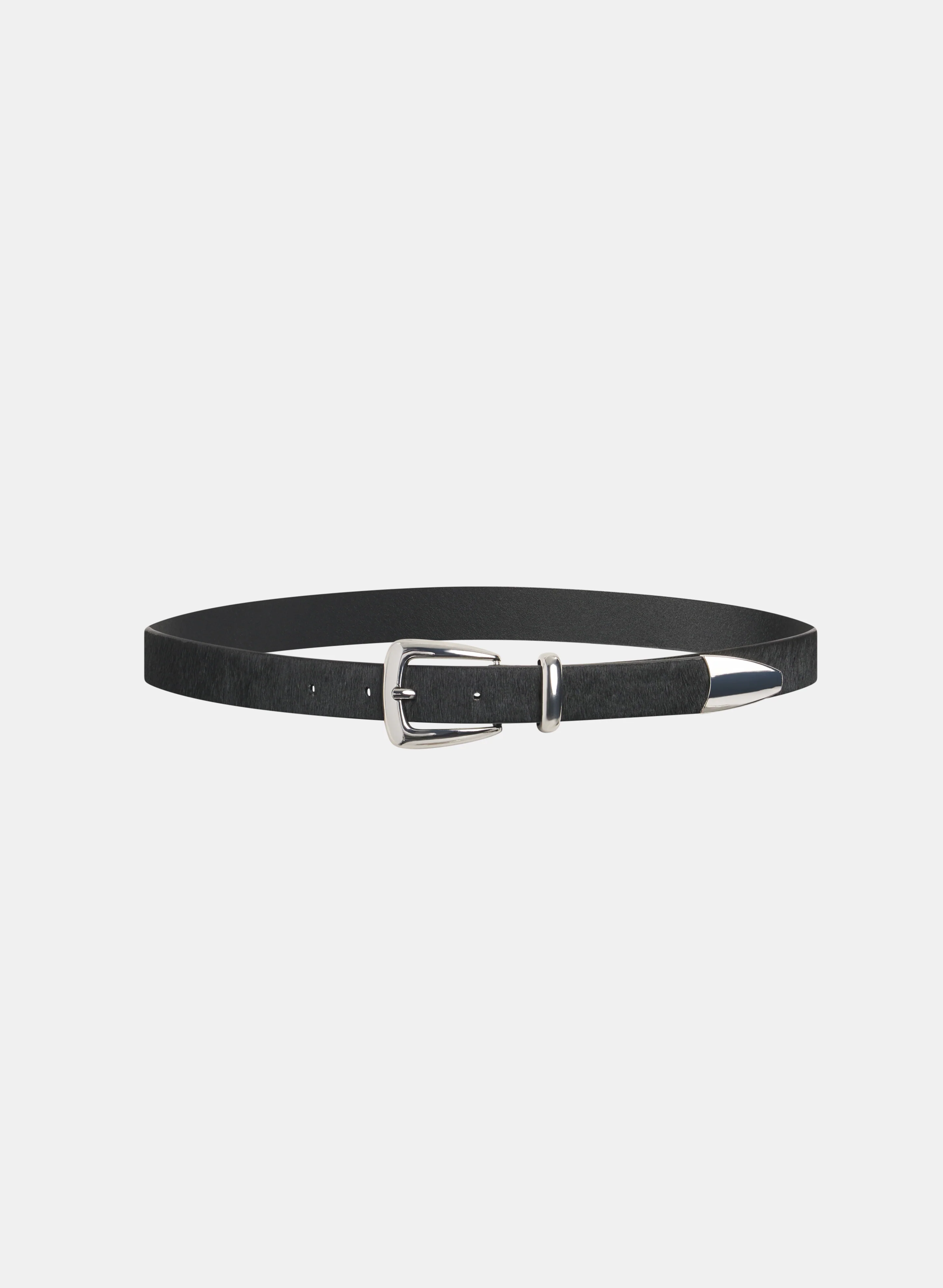 Leather Metal Tipped Belt