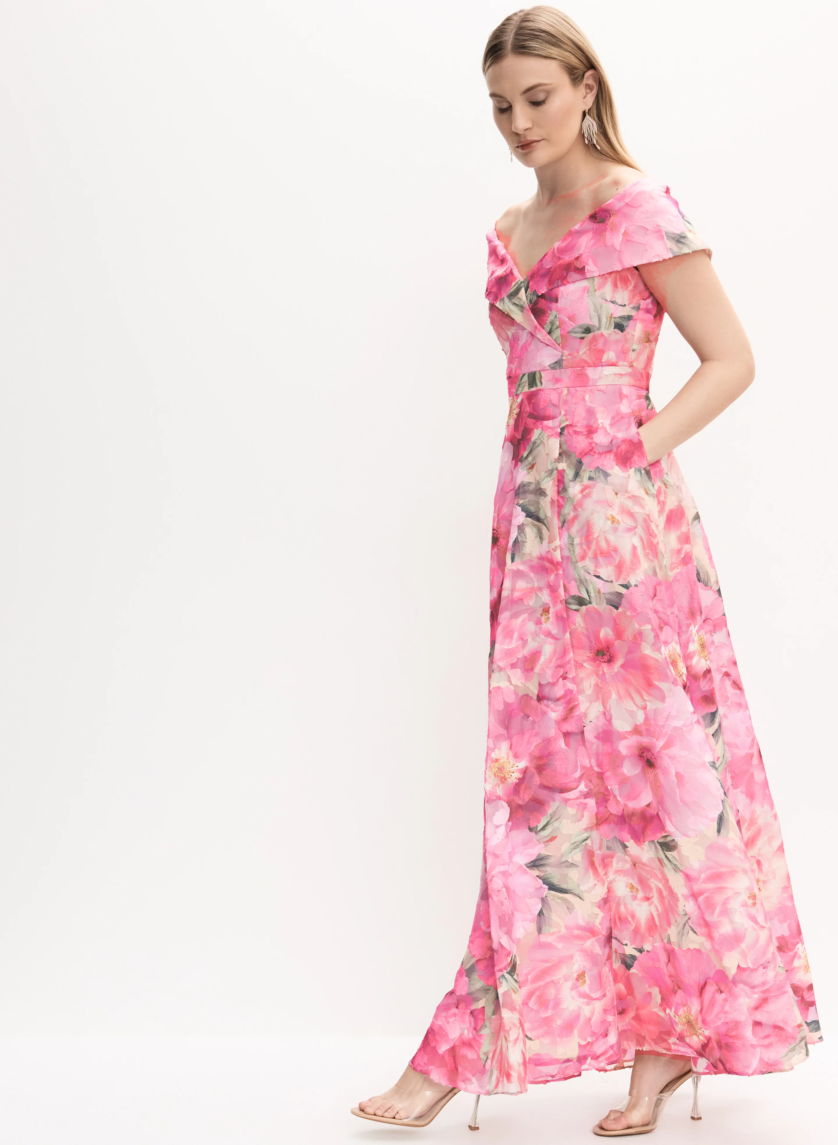 BA Nites - Floral Off-The-Shoulder Dress
