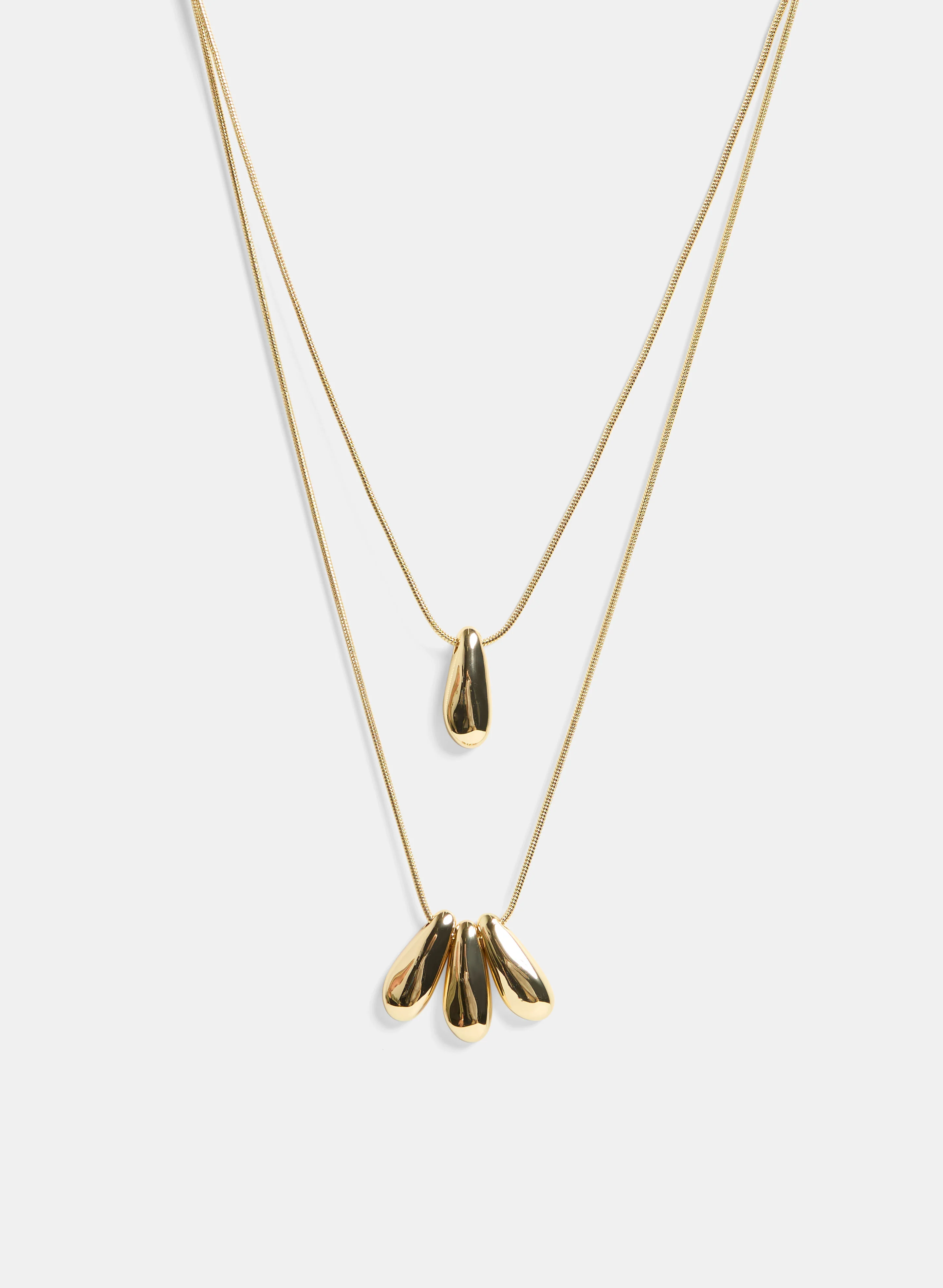 Tiered Oval Pendant Necklace