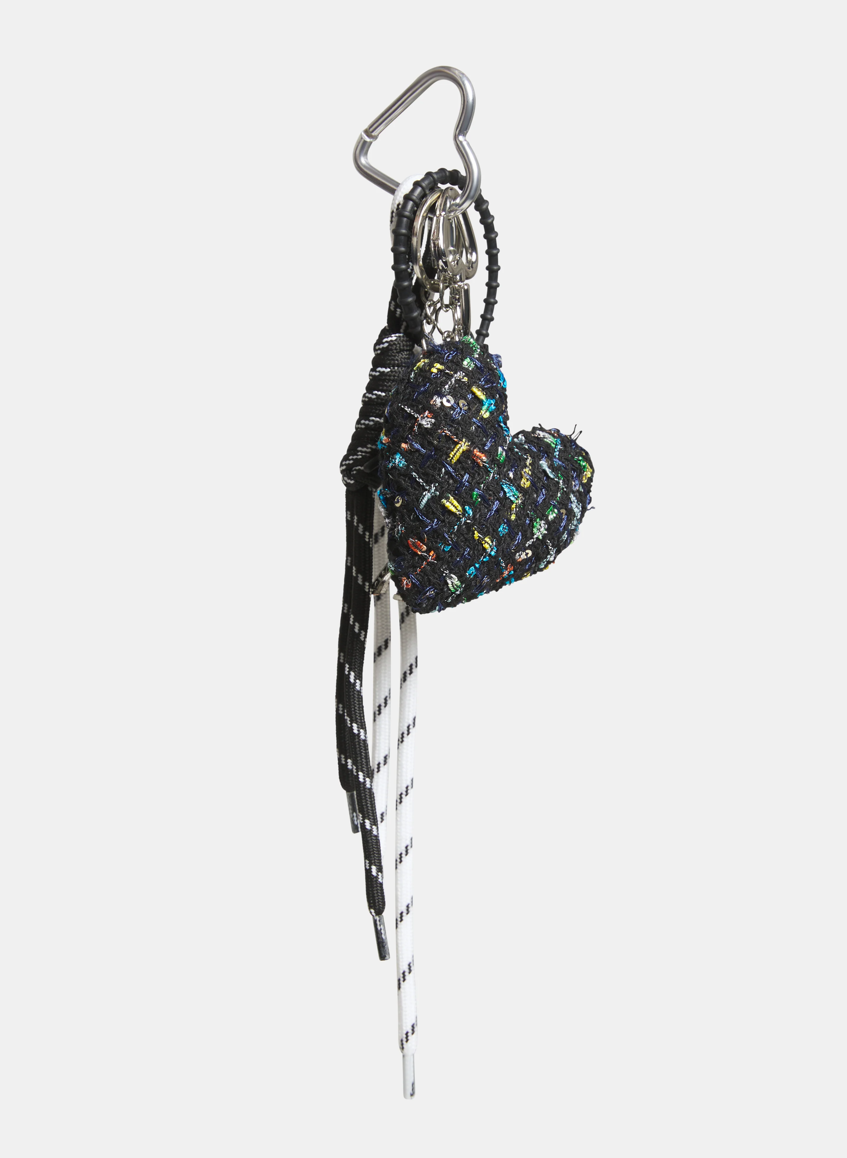 Tweed Heart Bag Charm