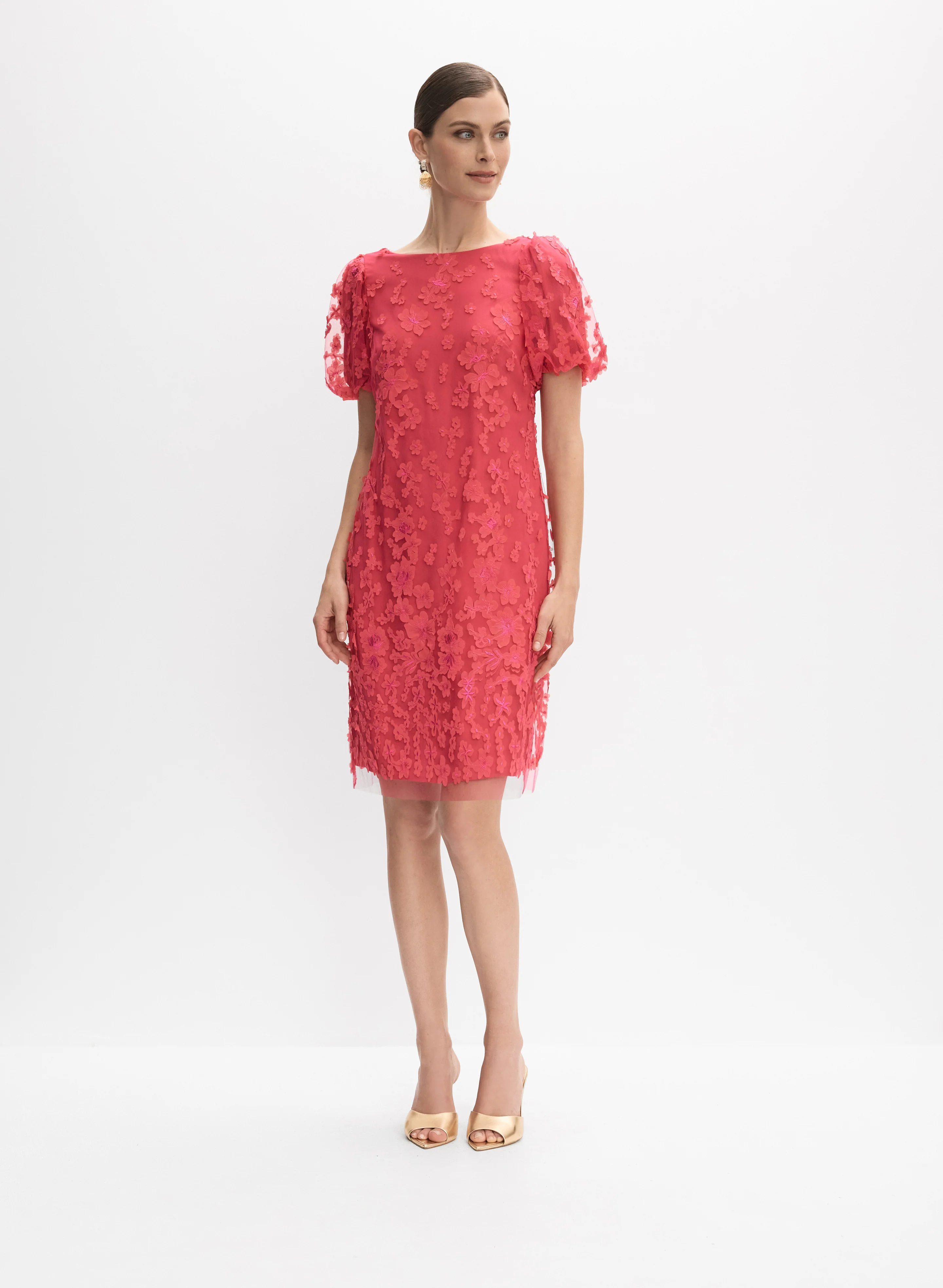 3D Floral Overlay Dress