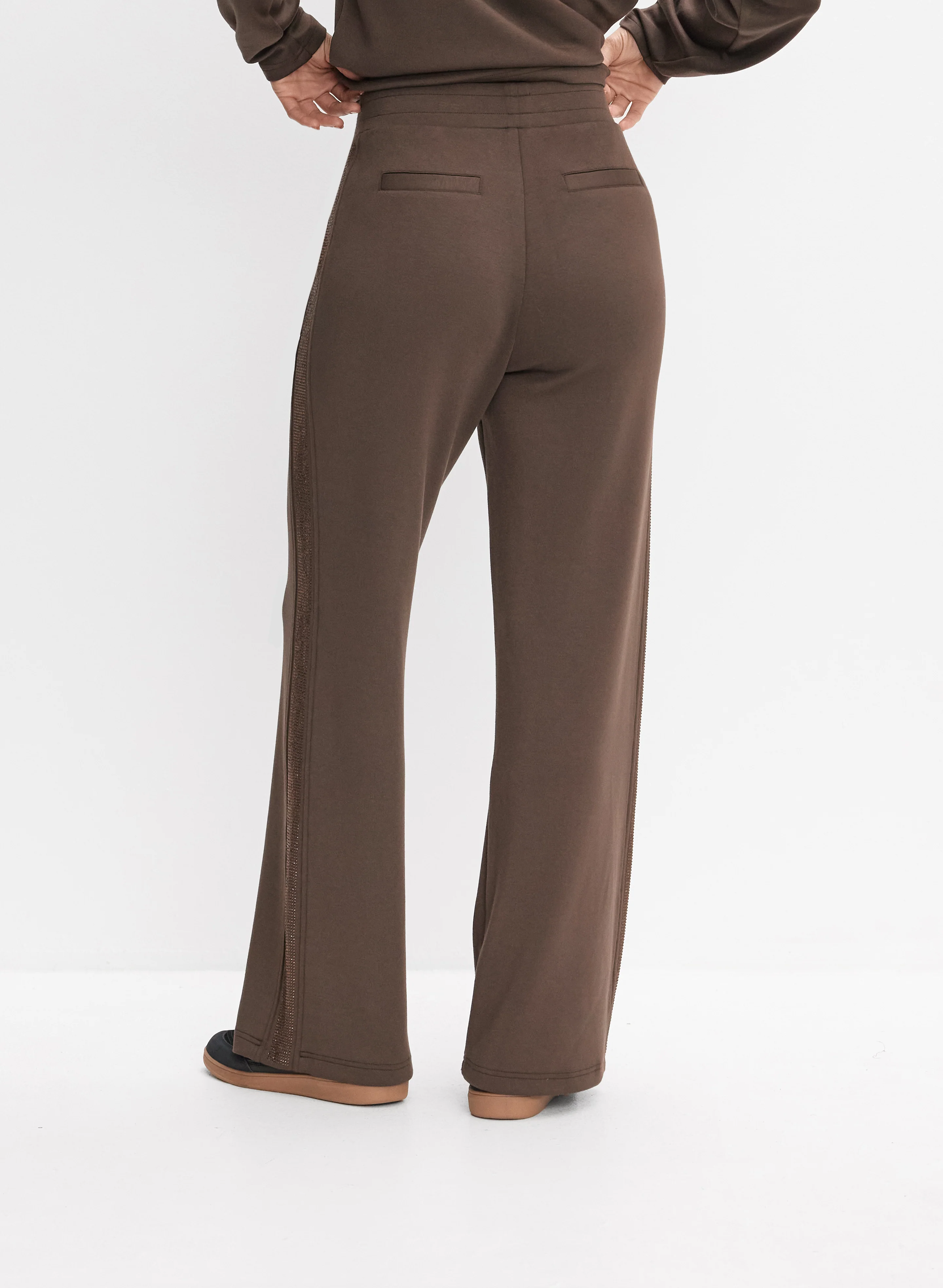 Embellished Wide-Leg Pants