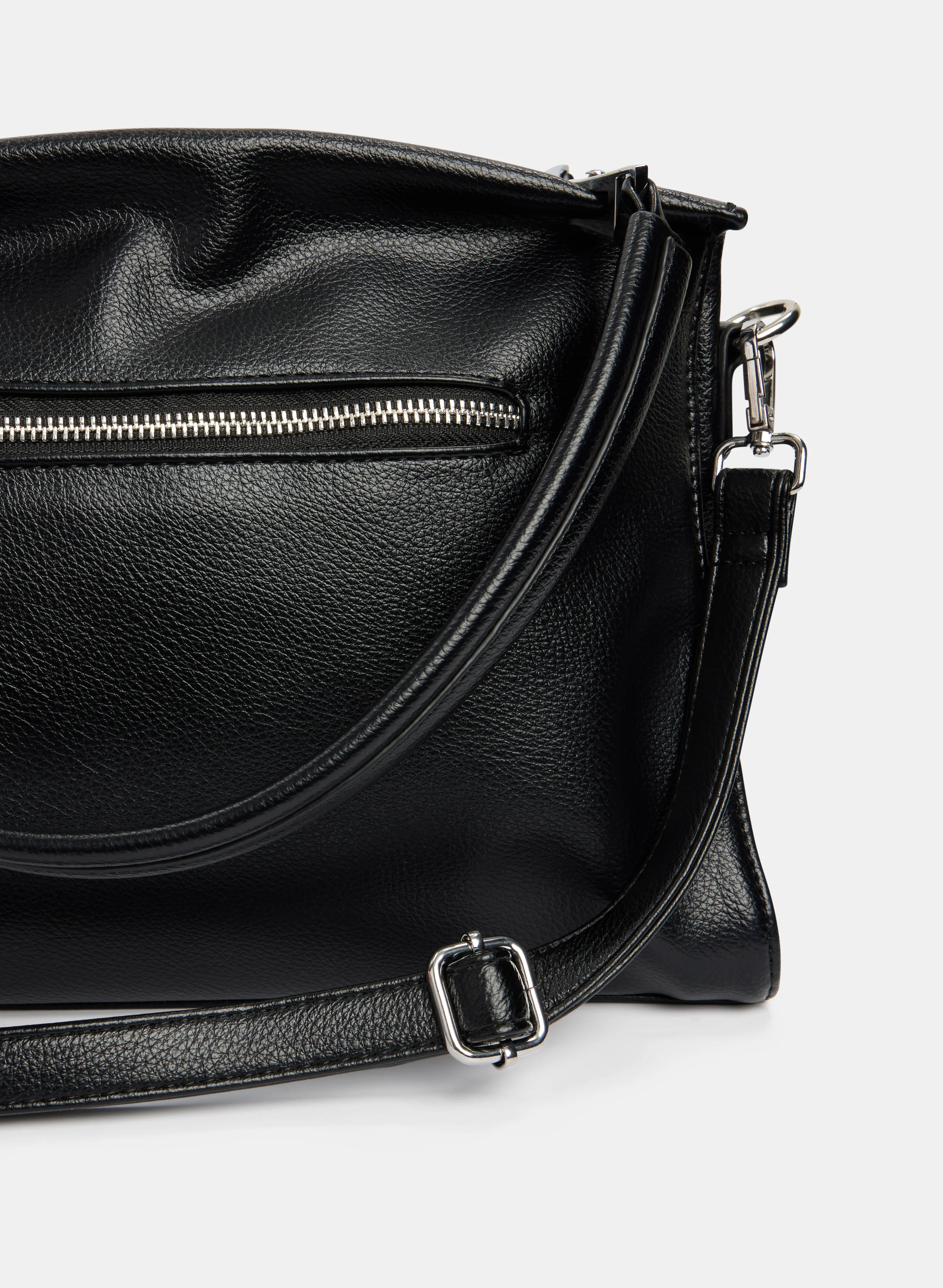 Vegan Leather Zip Handbag