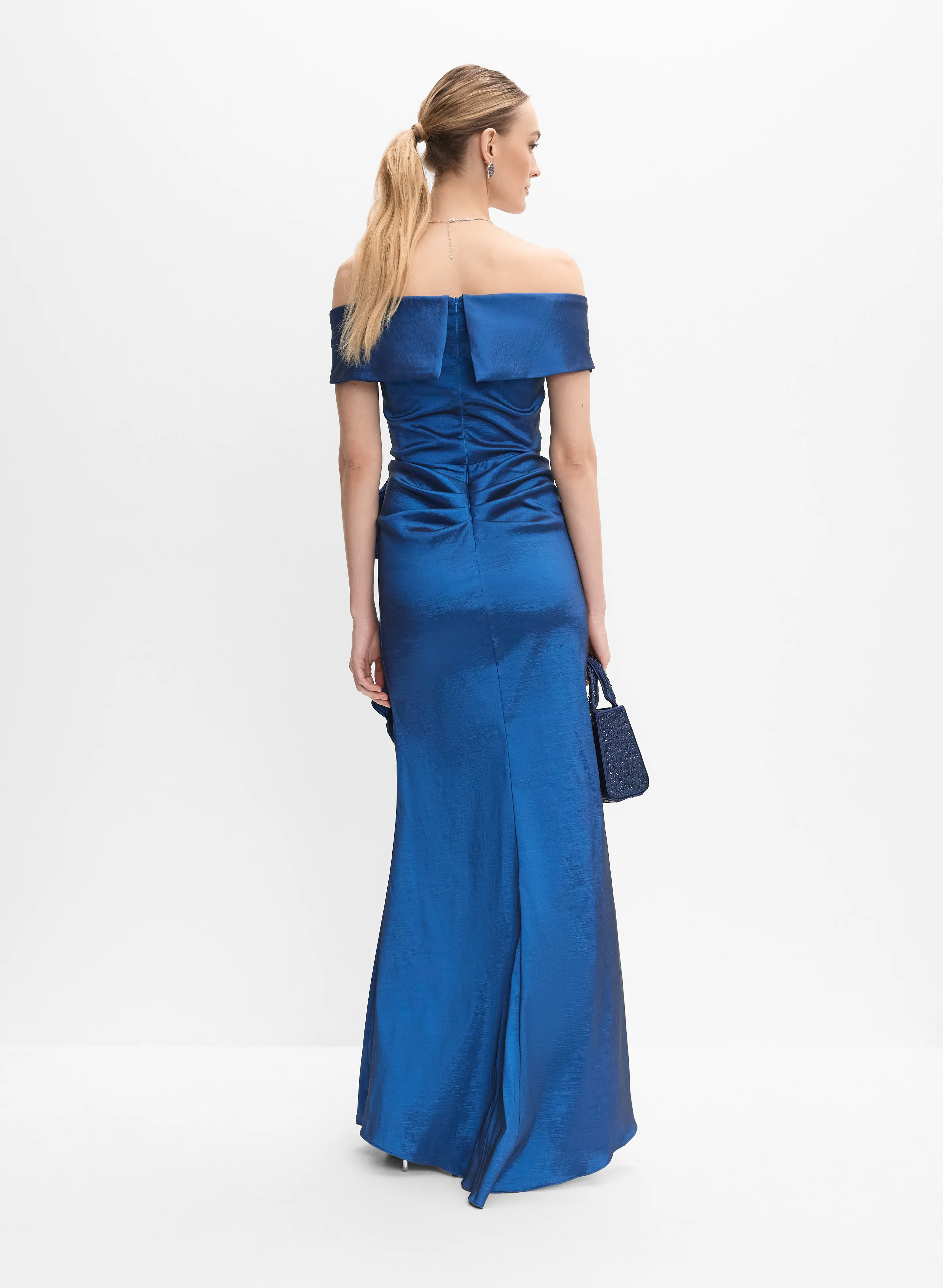 7883-ba-nites-off-shoulder-waterfall-ruffle-dress-4.webp BA Nites - Off-Shoulder Waterfall Ruffle Dress