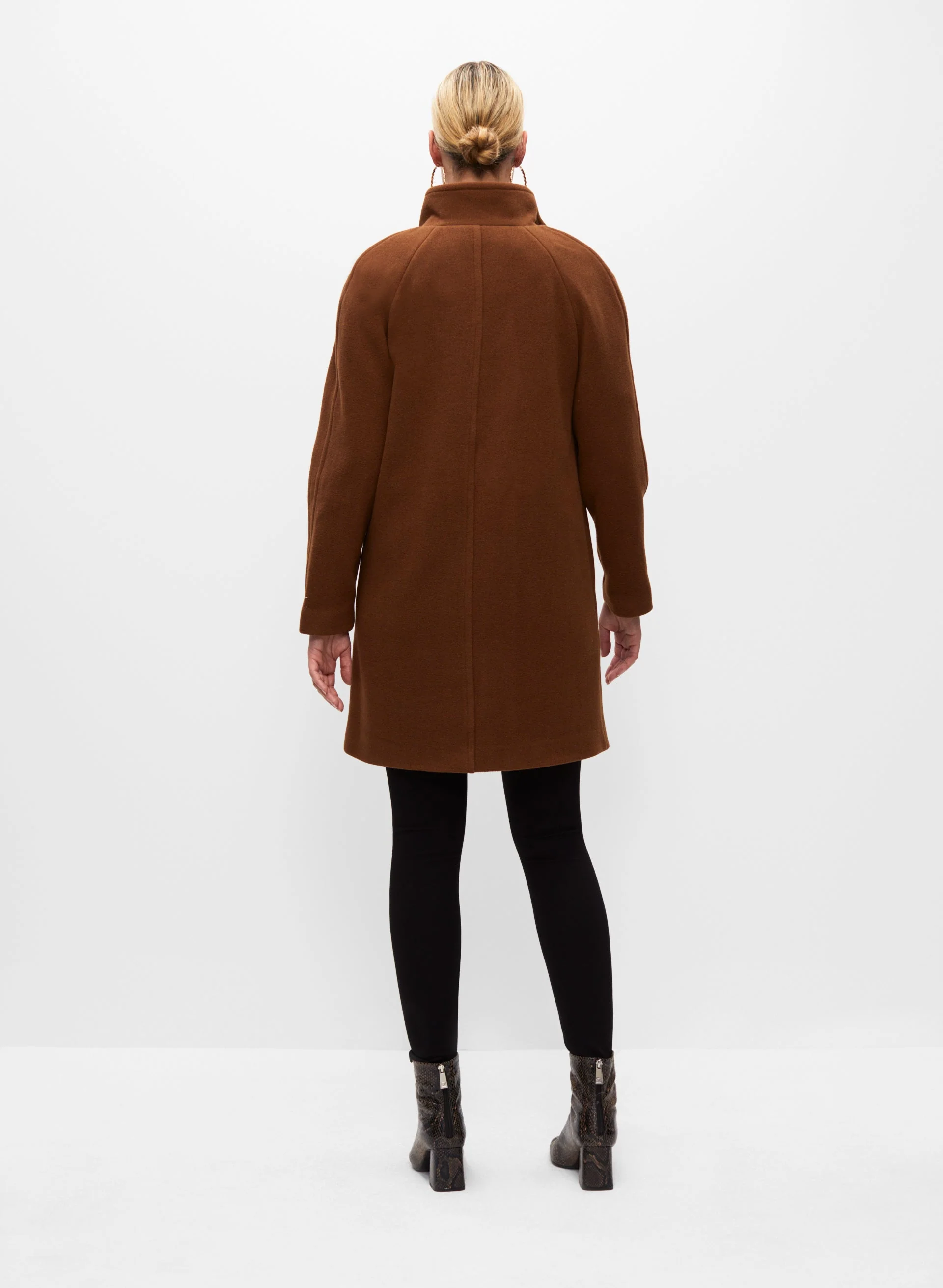 Button Front Wool Blend Coat