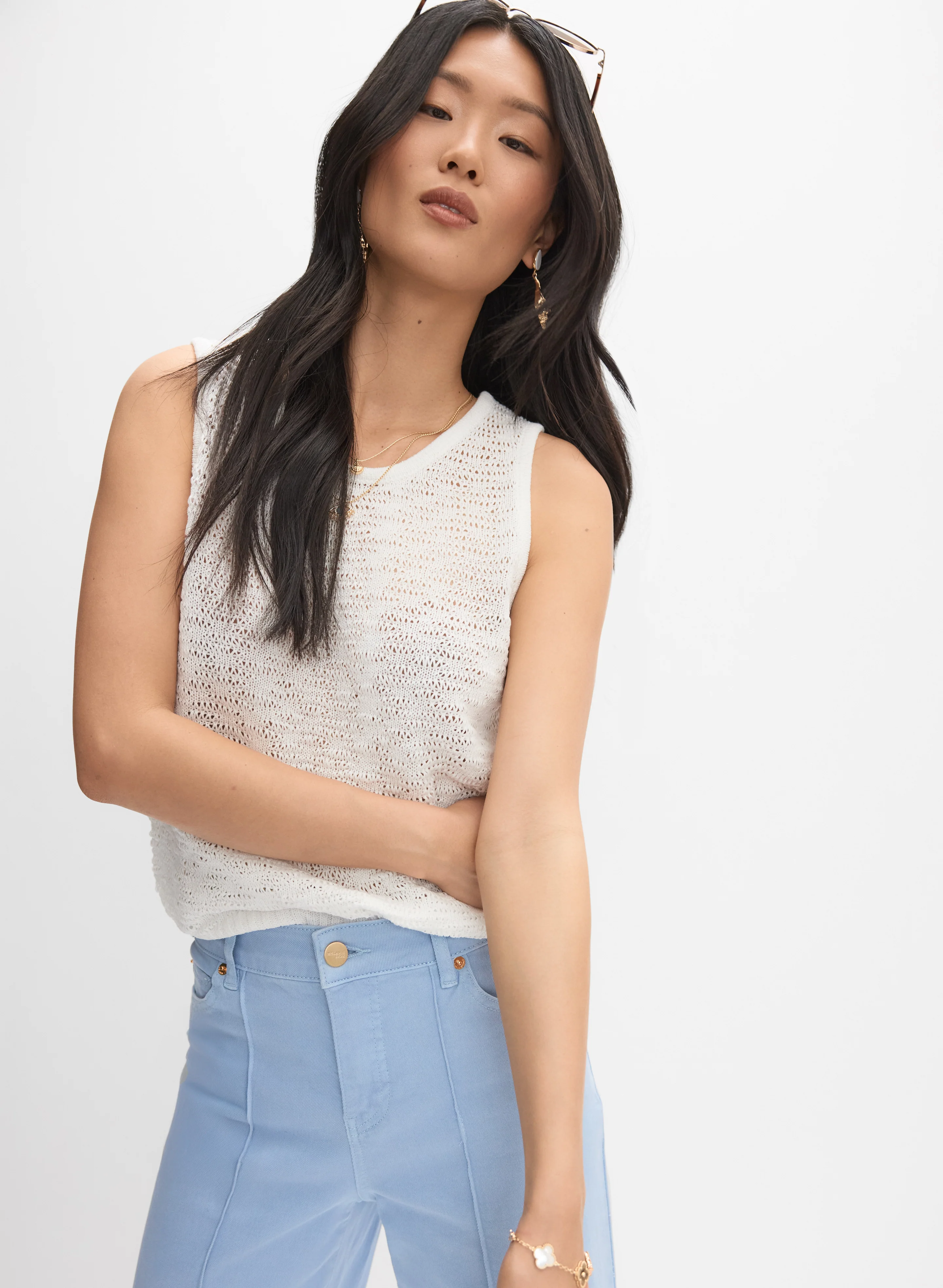 Textured Sleeveless Sweater
