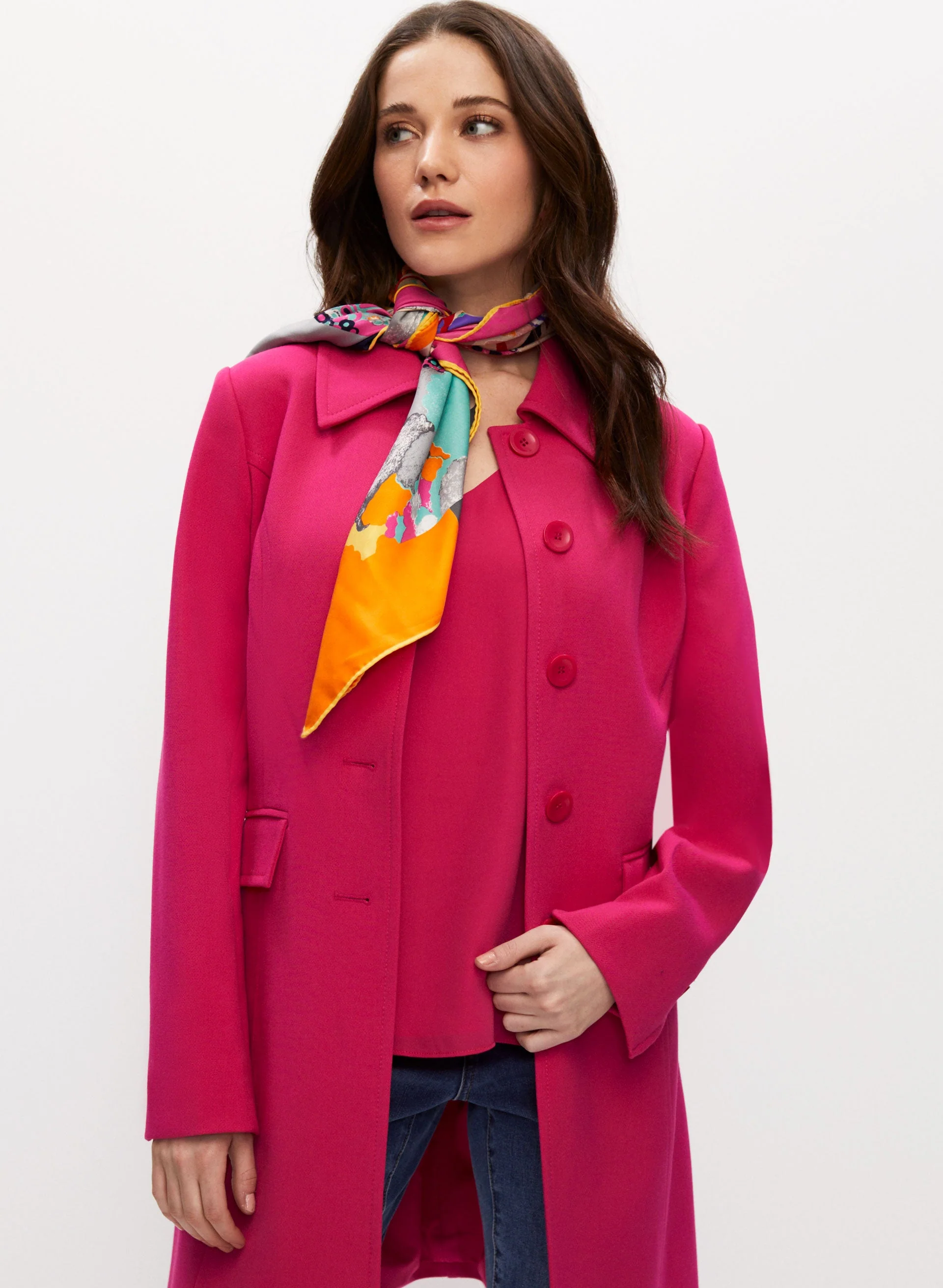 Button Detail Trench Coat