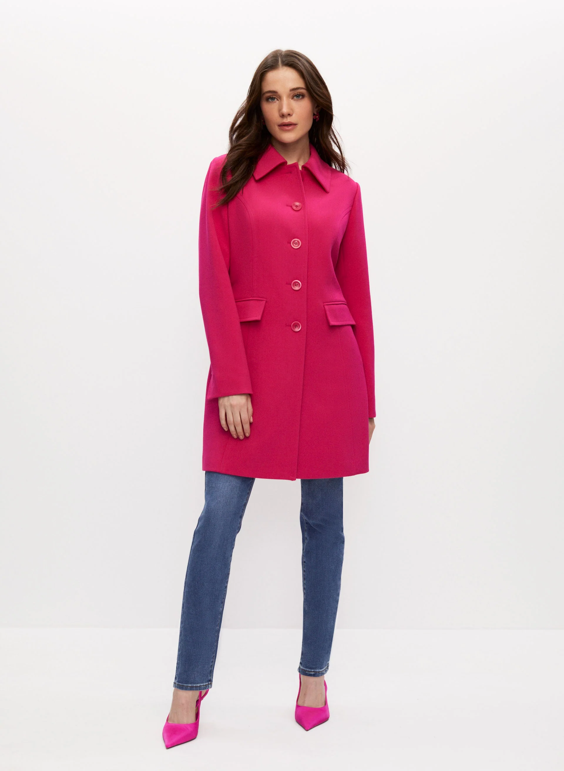 Button Detail Trench Coat