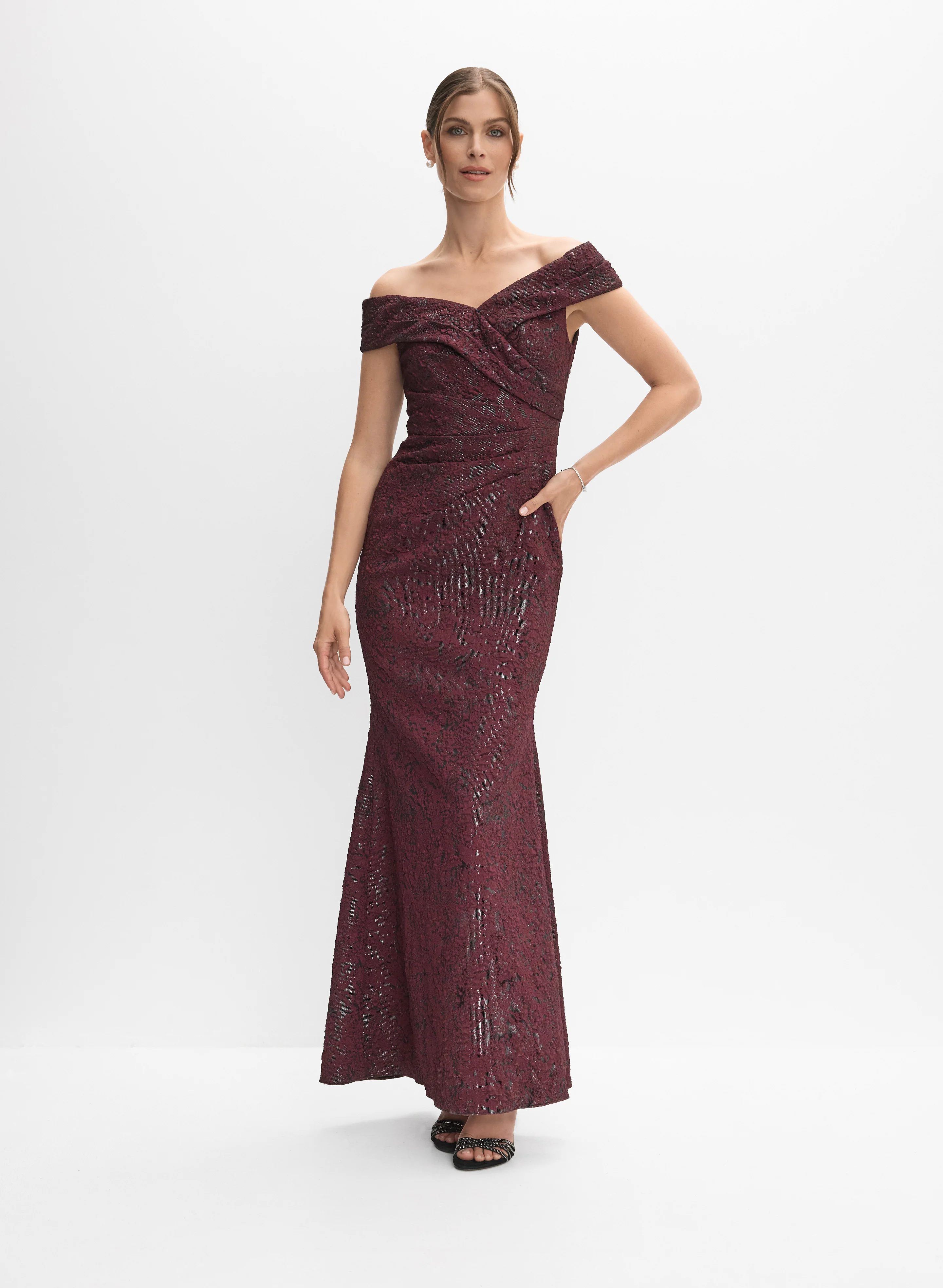 Metallic Jacquard Dress