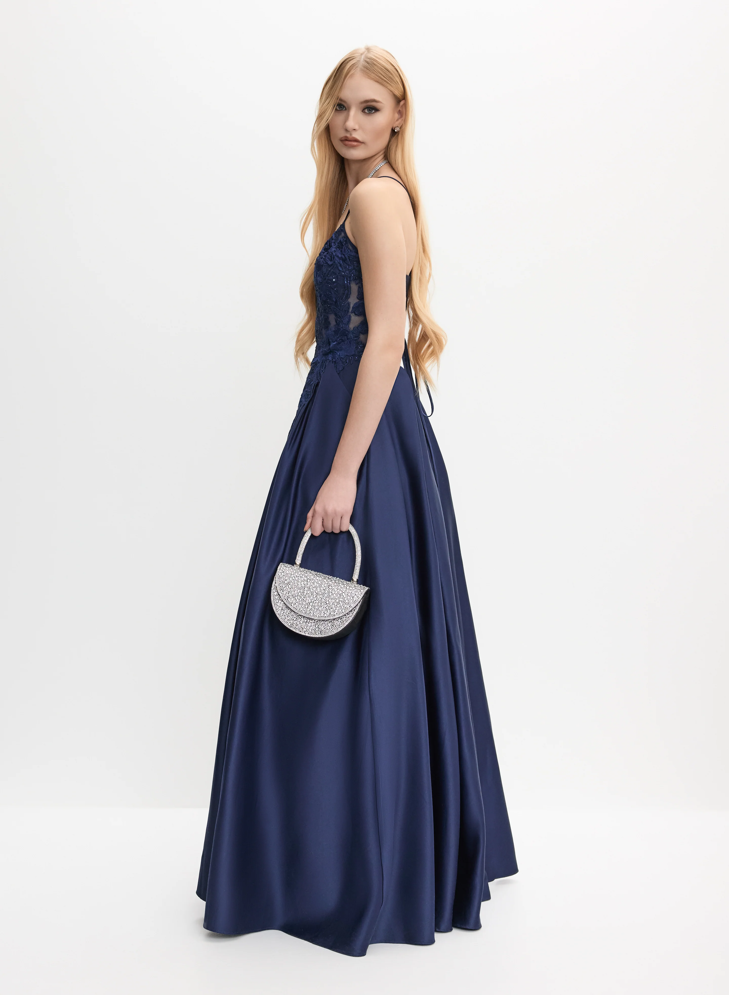 Corset-Style Satin Gown