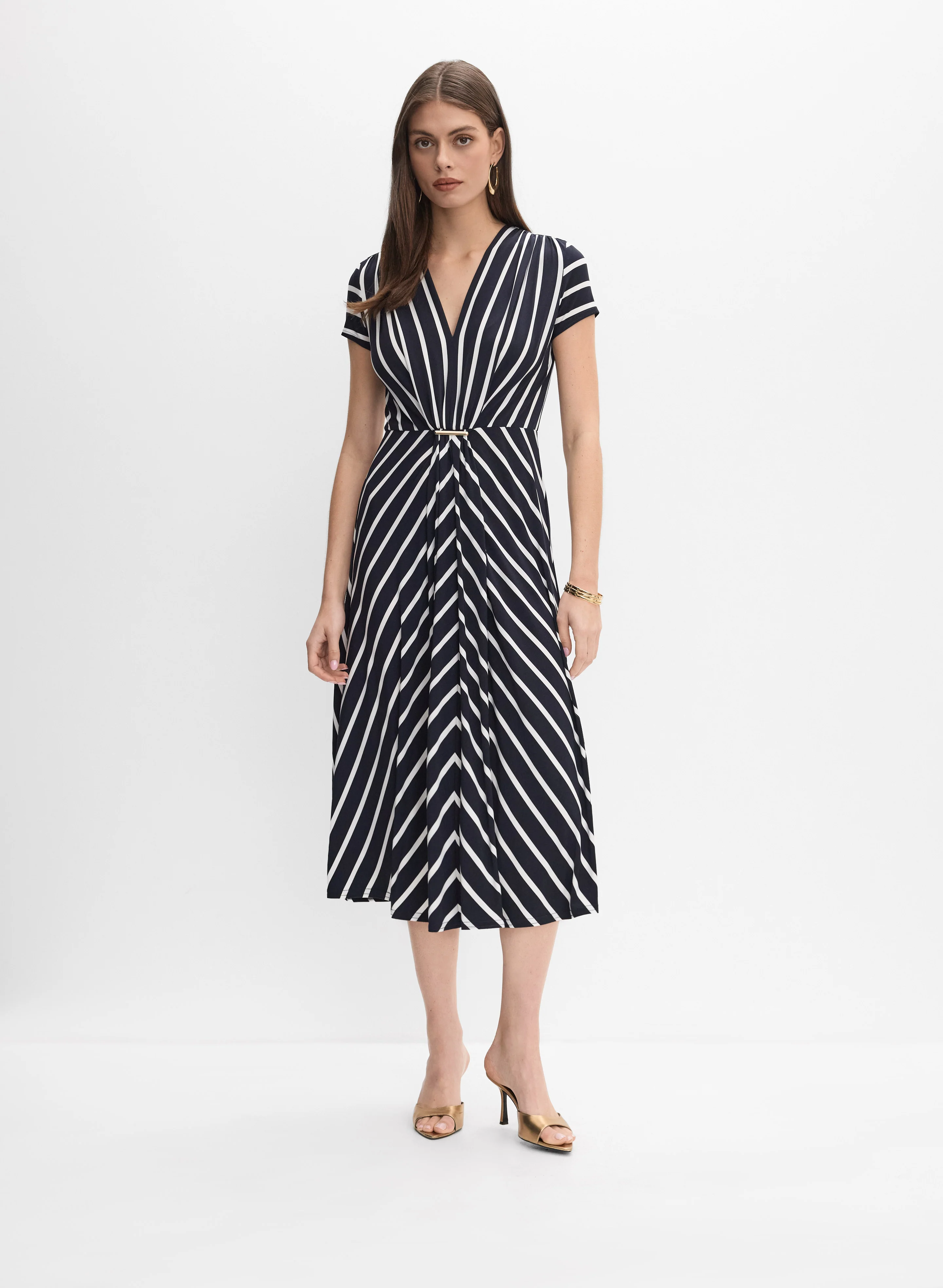 8396-joseph-ribkoff-stripe-dress-1.webp Joseph Ribkoff - Stripe Dress