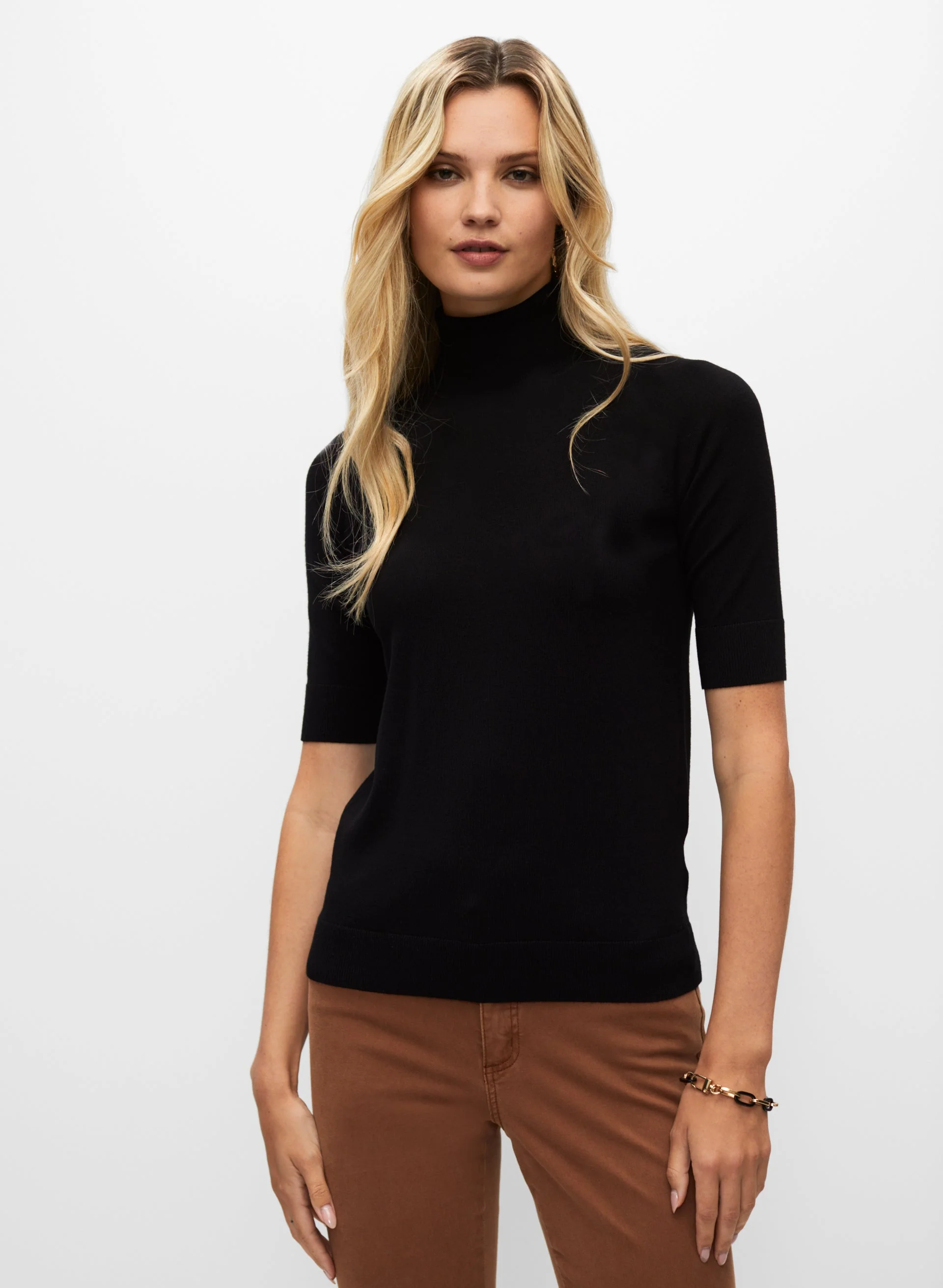 Elbow Sleeve Turtleneck Sweater
