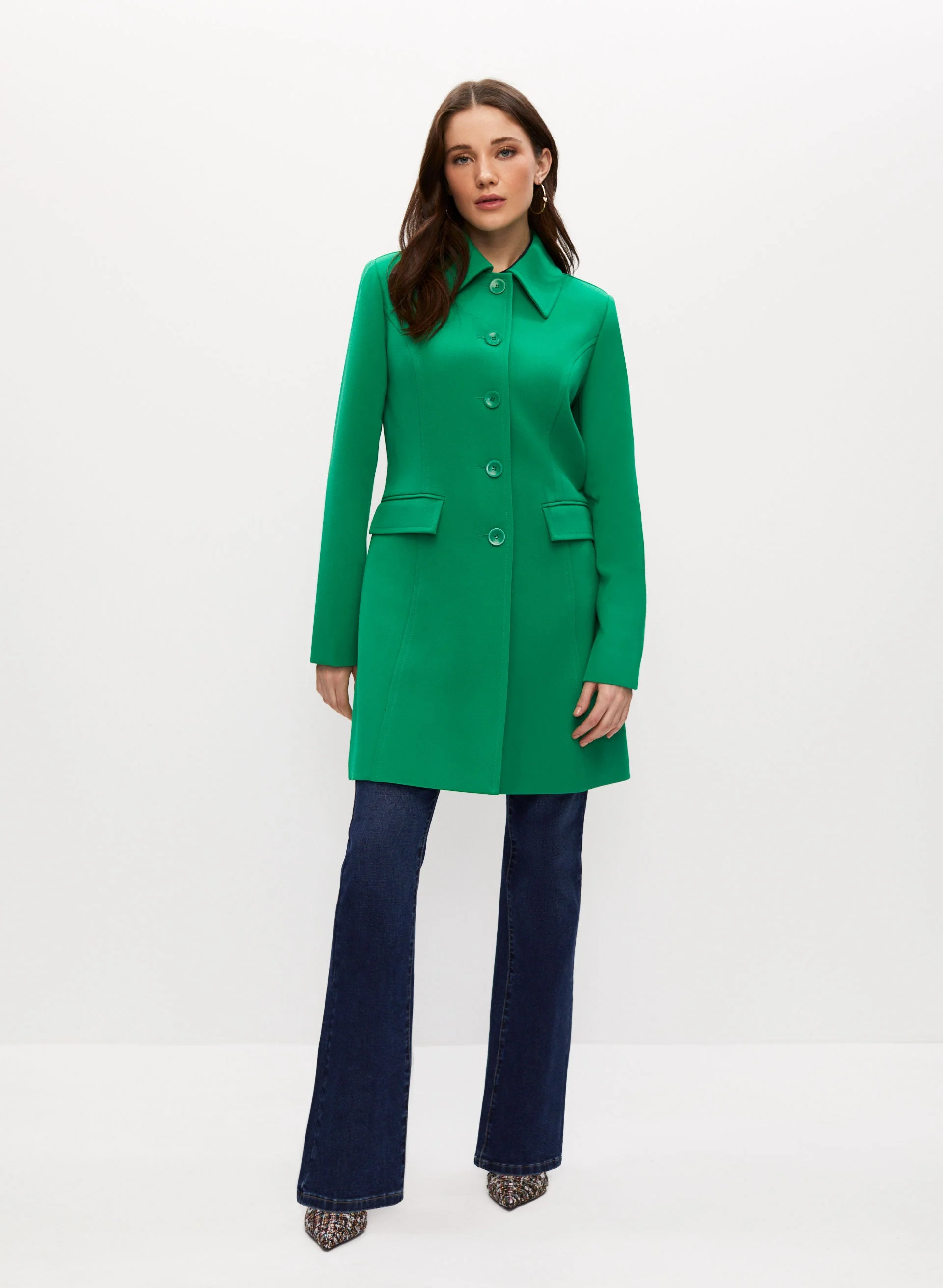 Button Detail Trench Coat