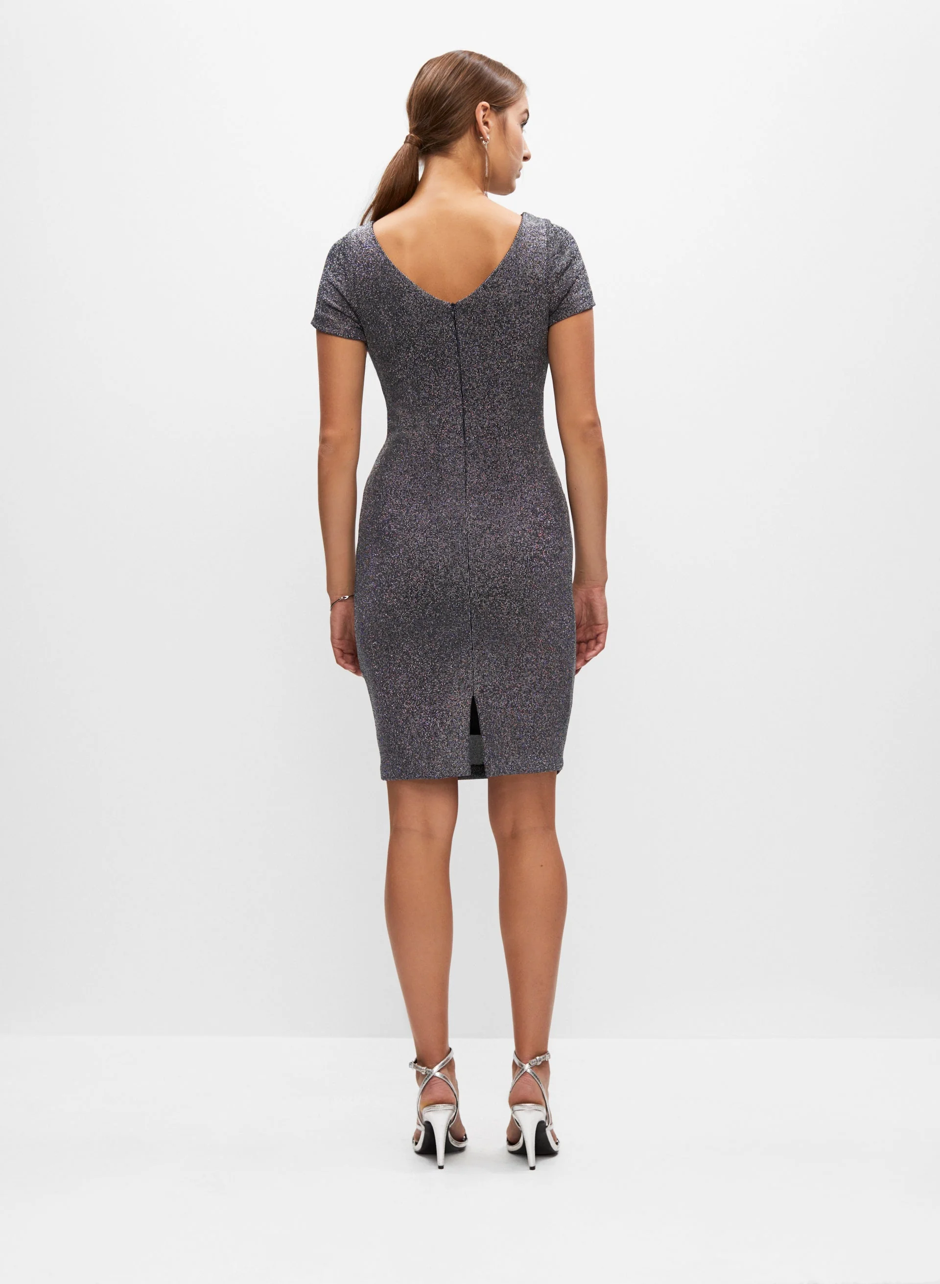 8618-drape-neck-metallic-dress-2.webp Drape Neck Metallic Dress