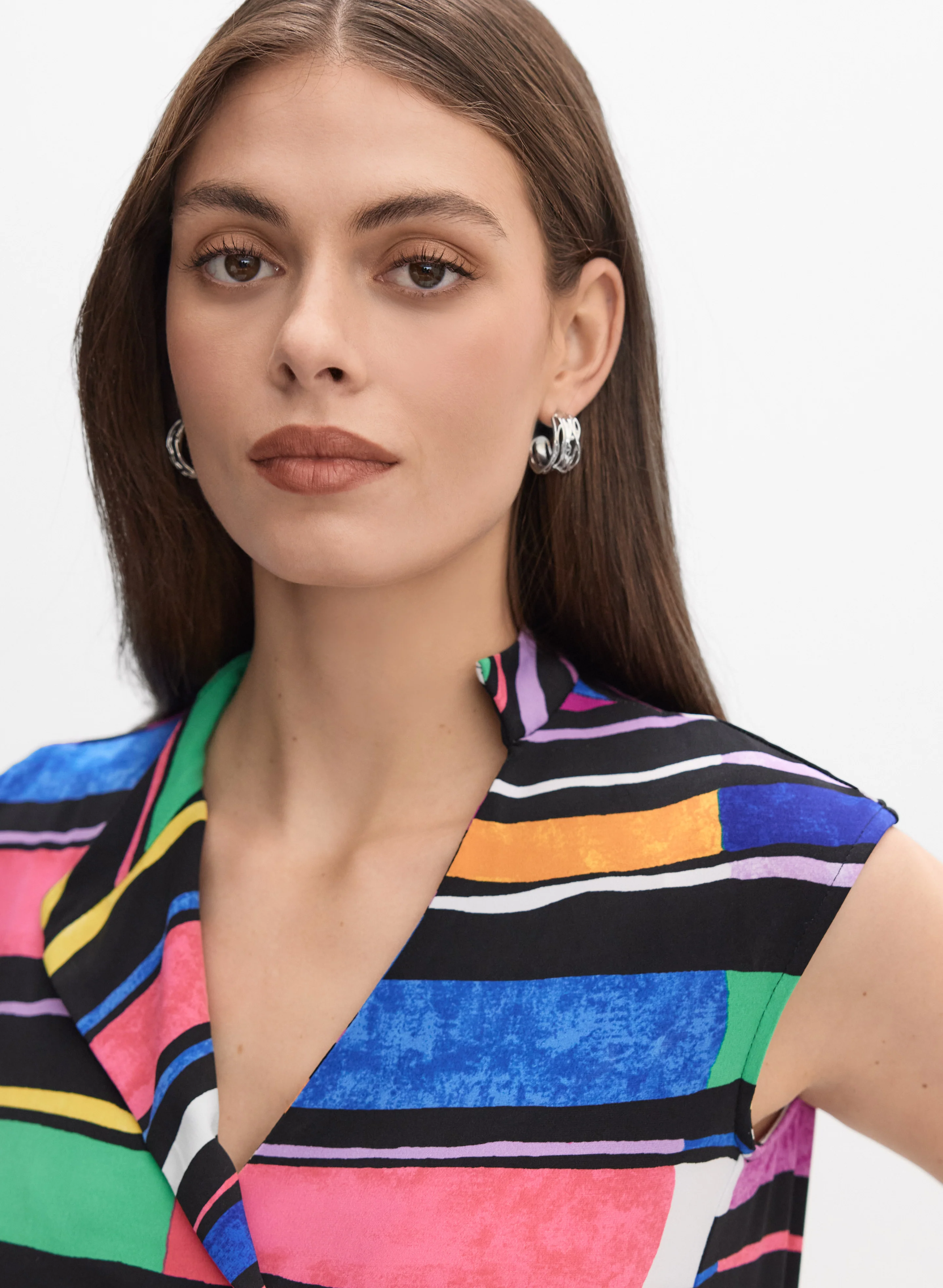 Day Stripe Sleeveless V-Neck
