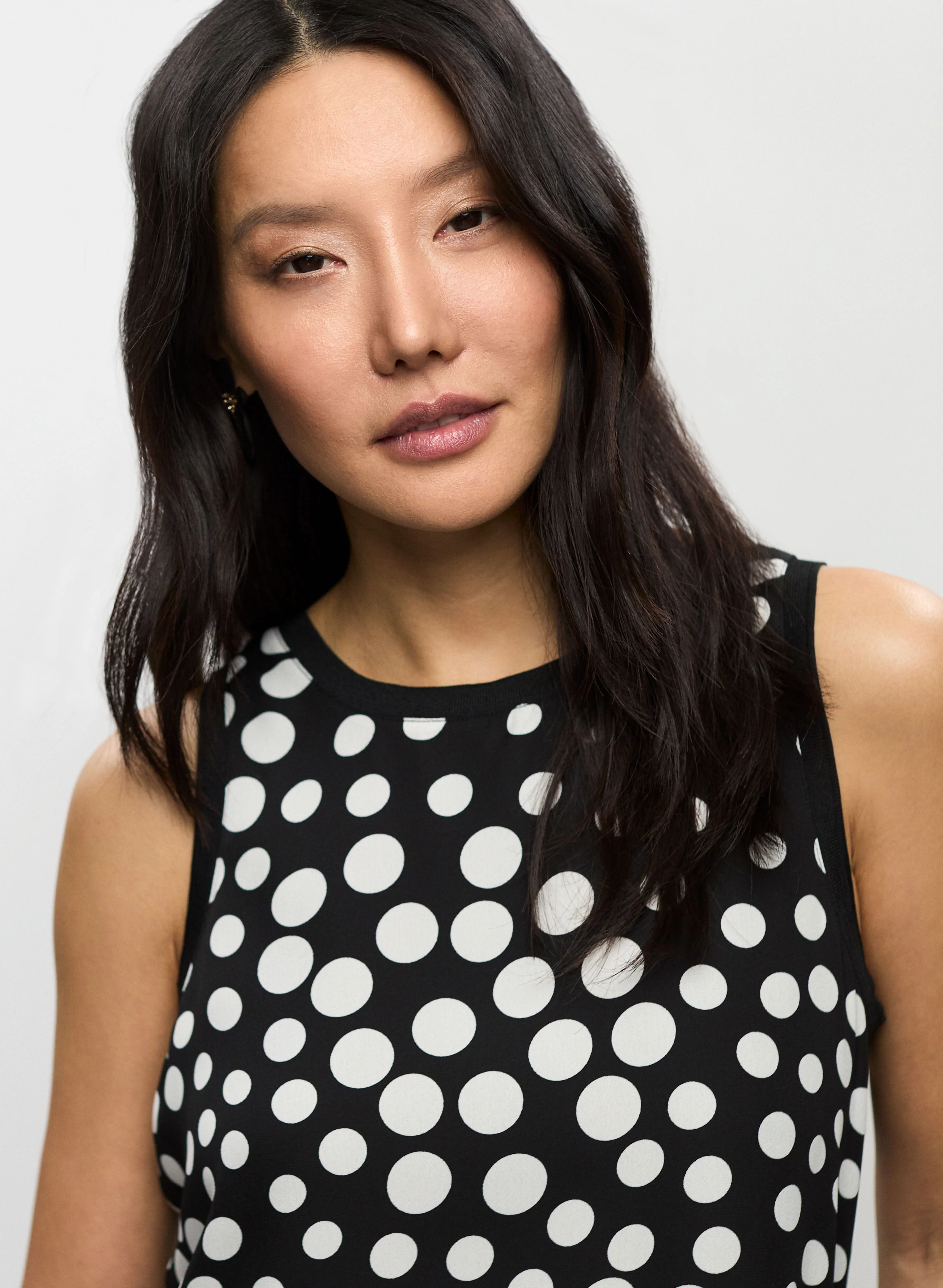 9362-sleeveless-polka-dot-blouse-2.webp Sleeveless Polka Dot Blouse