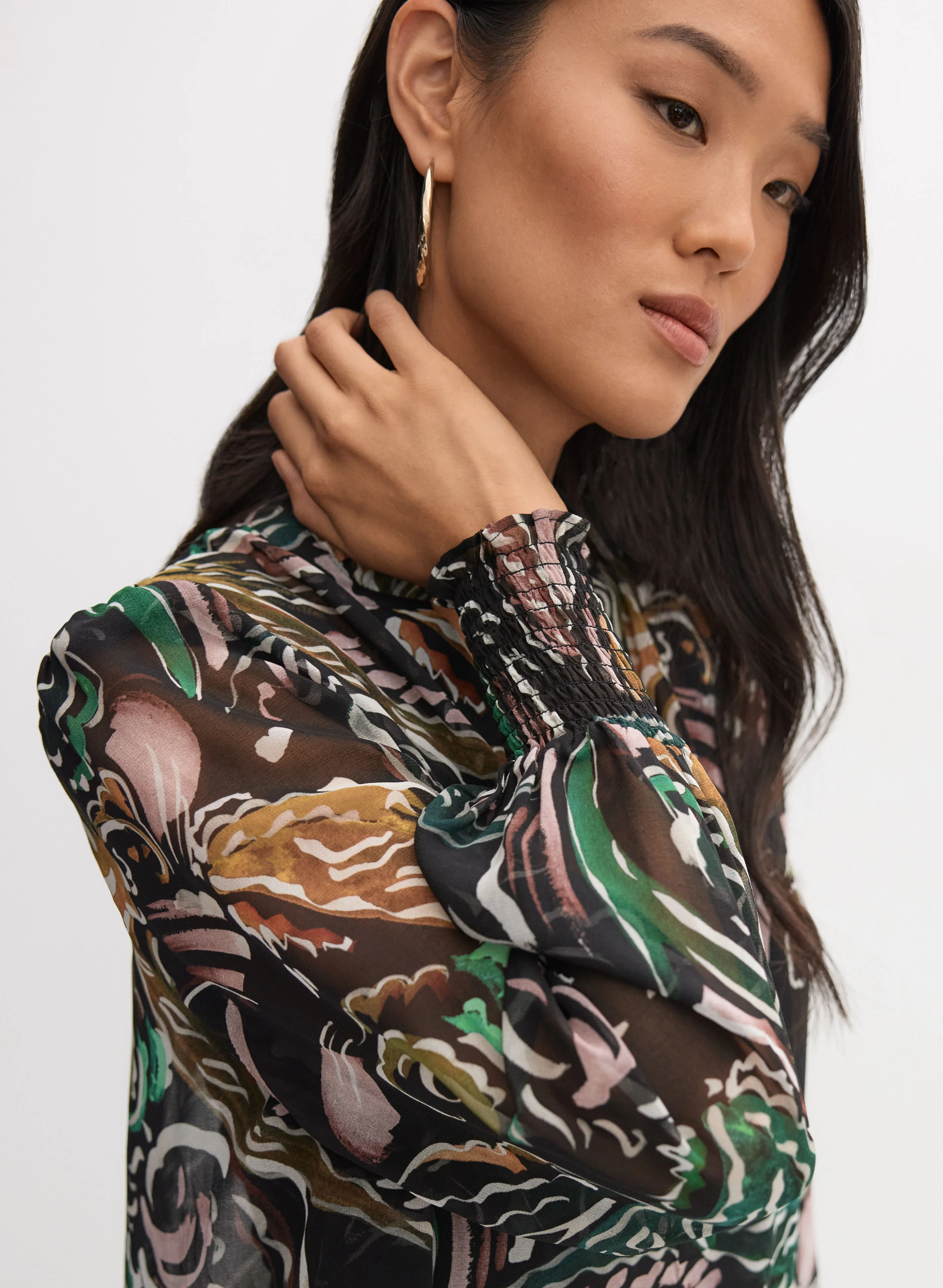 Abstract Asymmetric Blouse