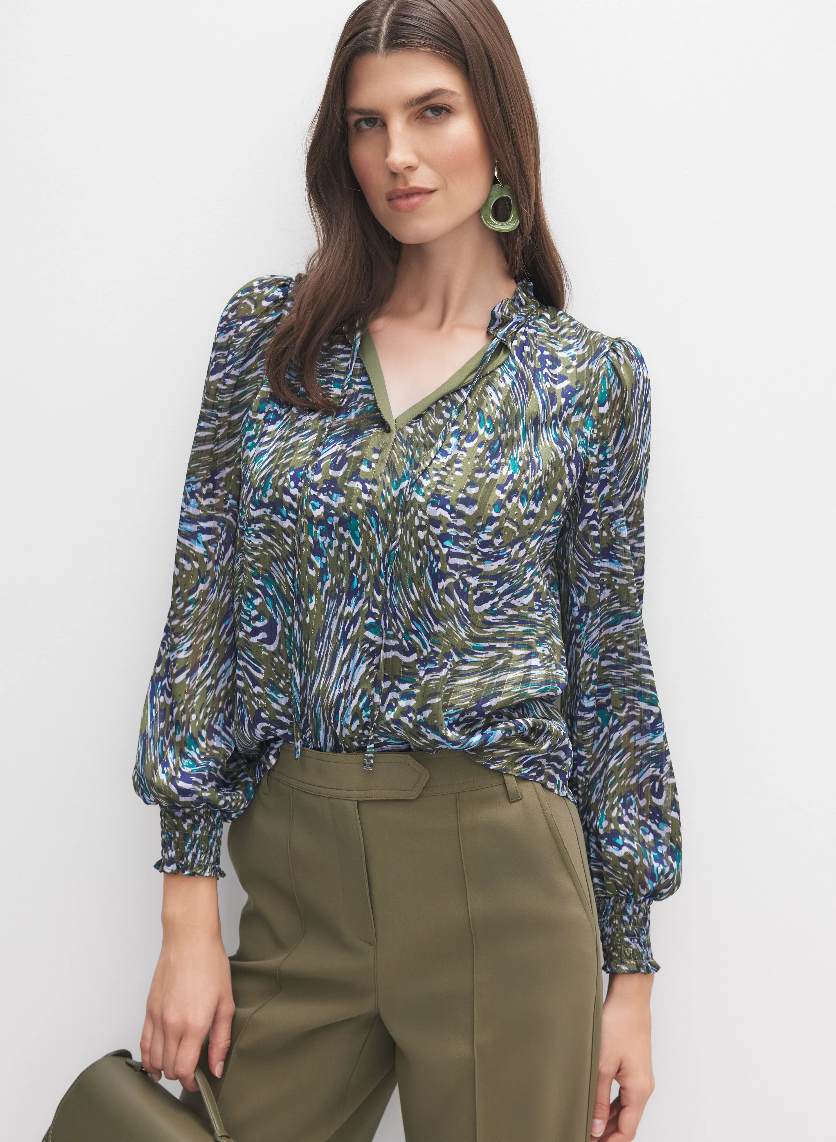 Abstract Chiffon Blouse