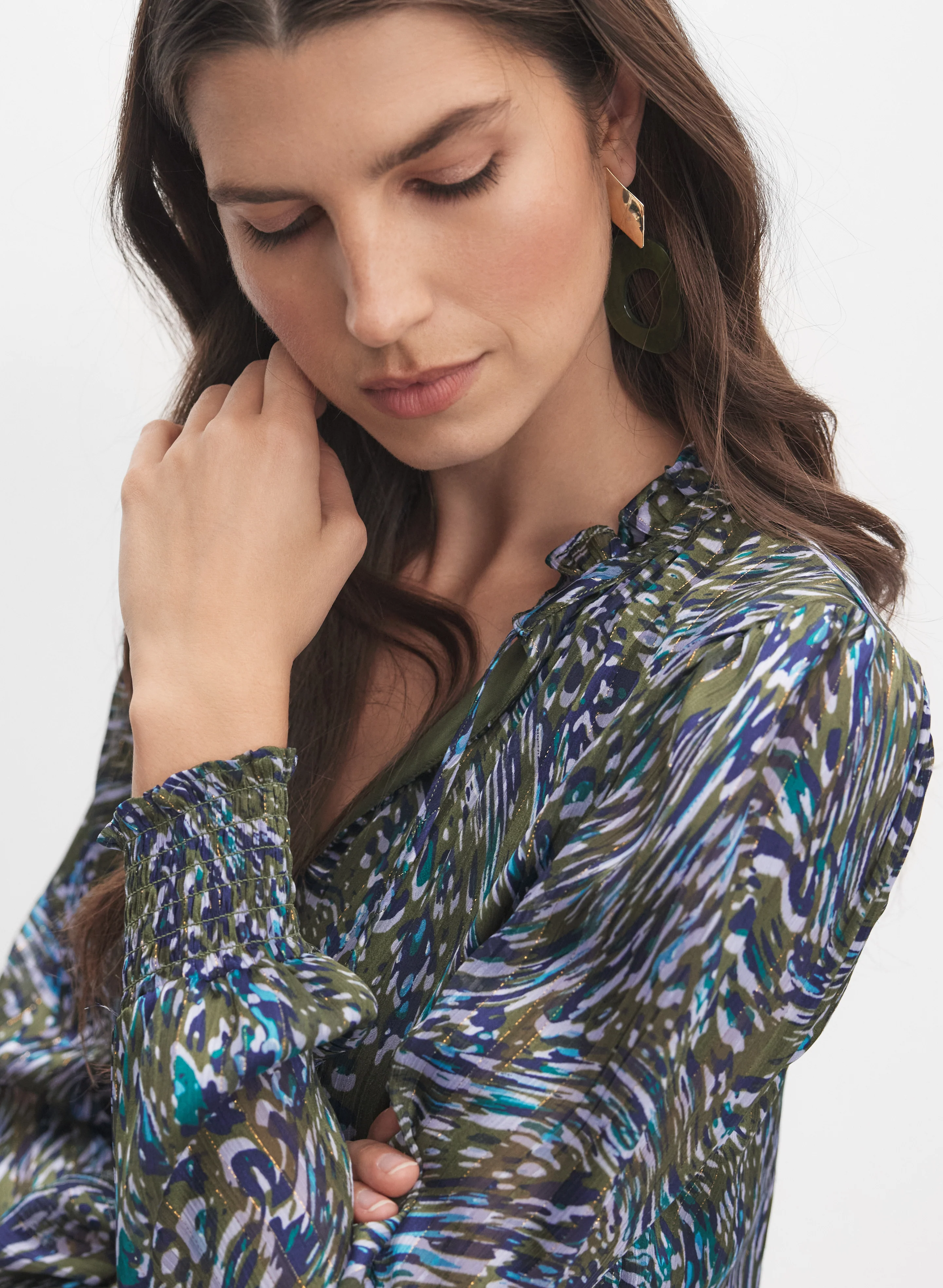 Abstract Chiffon Blouse