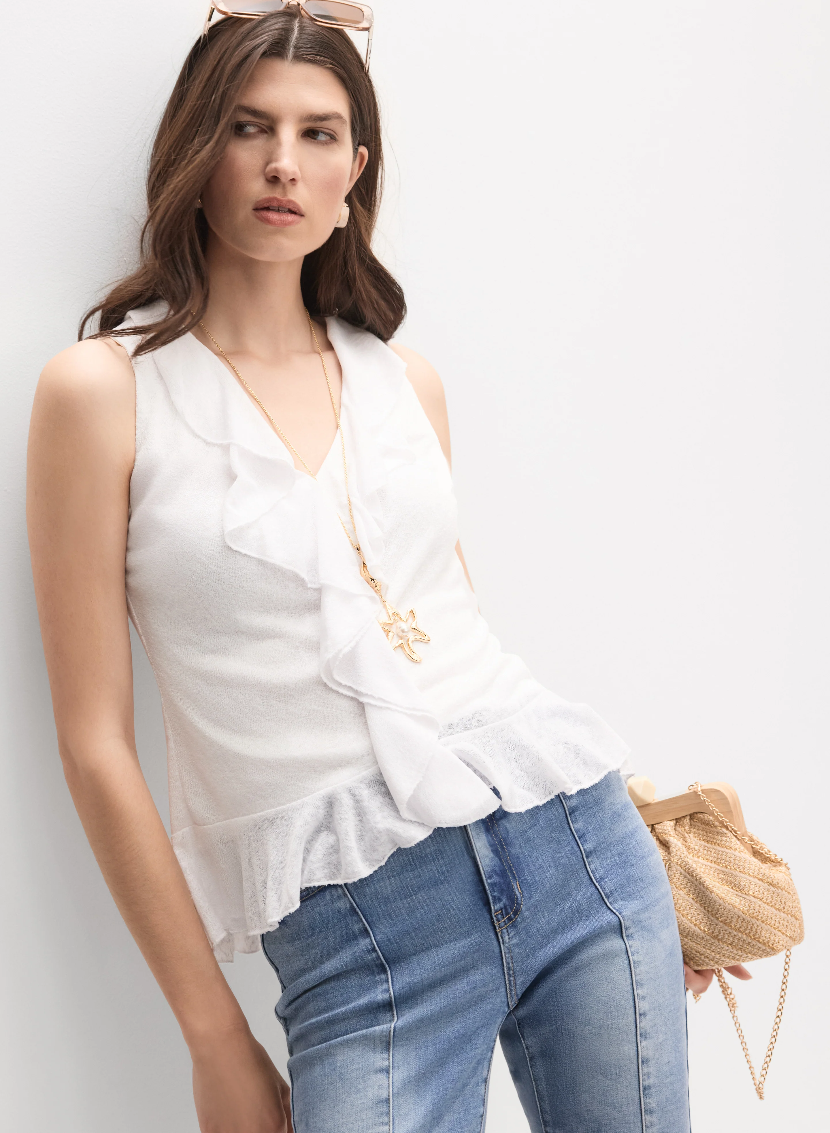 Ruffle Detail Top
