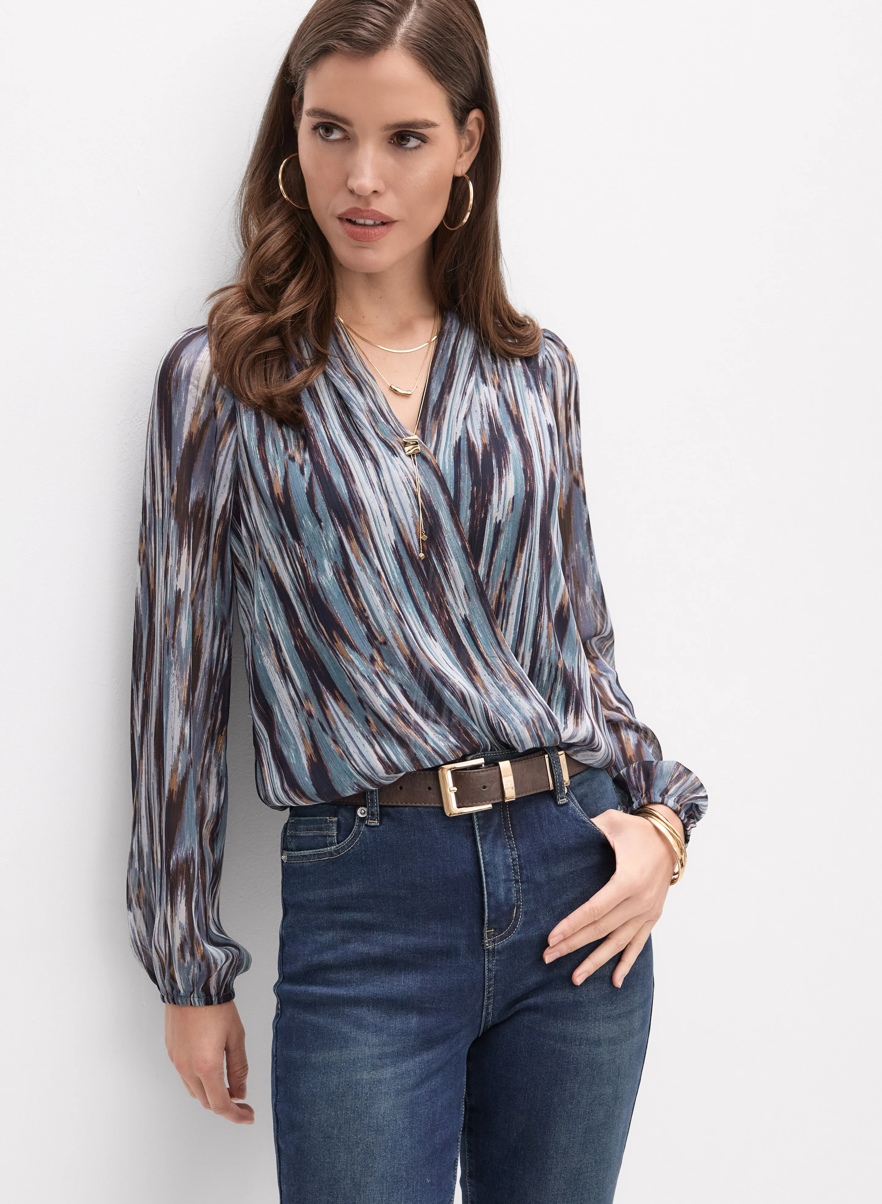 Abstract Metallic Blouse