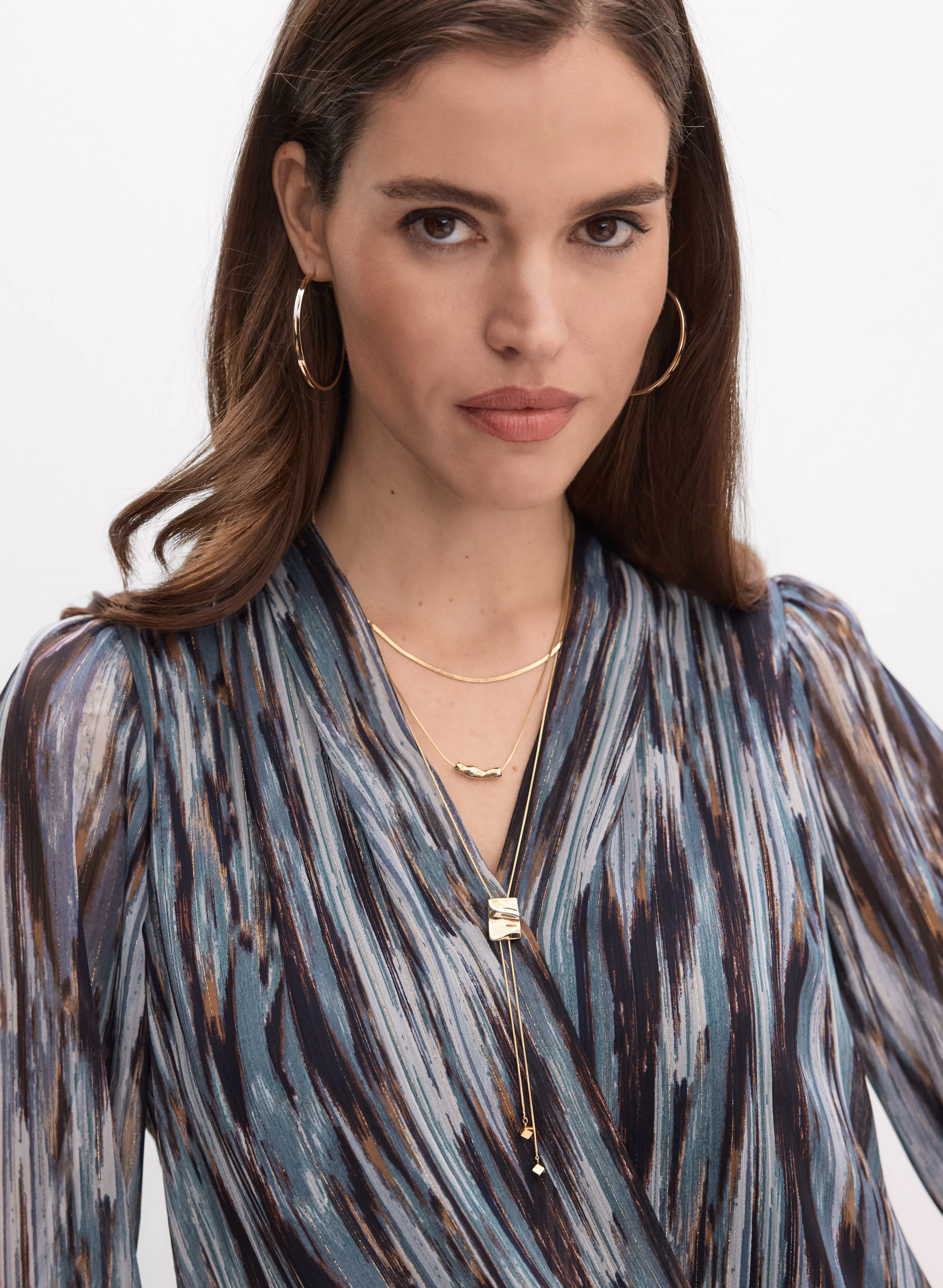 Abstract Metallic Blouse