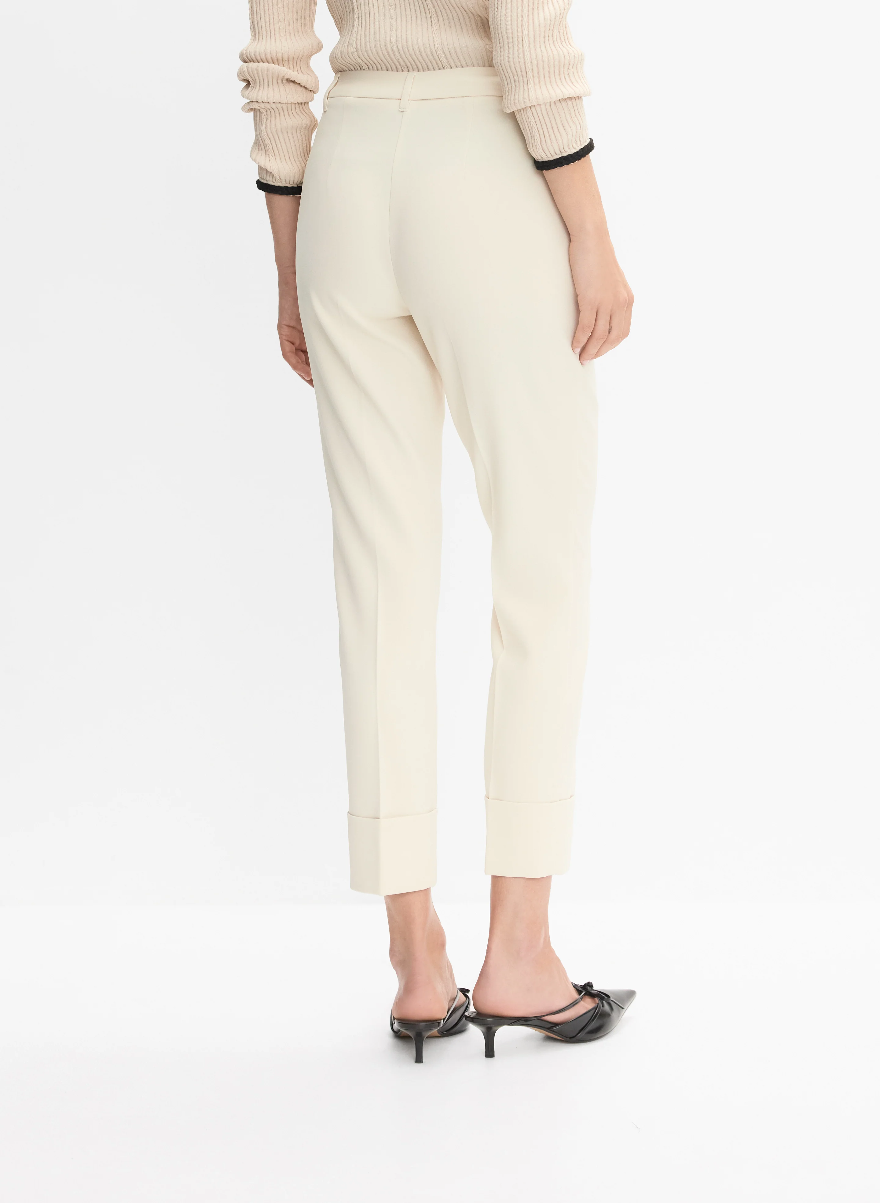 Cuffed Straight-Leg Pants