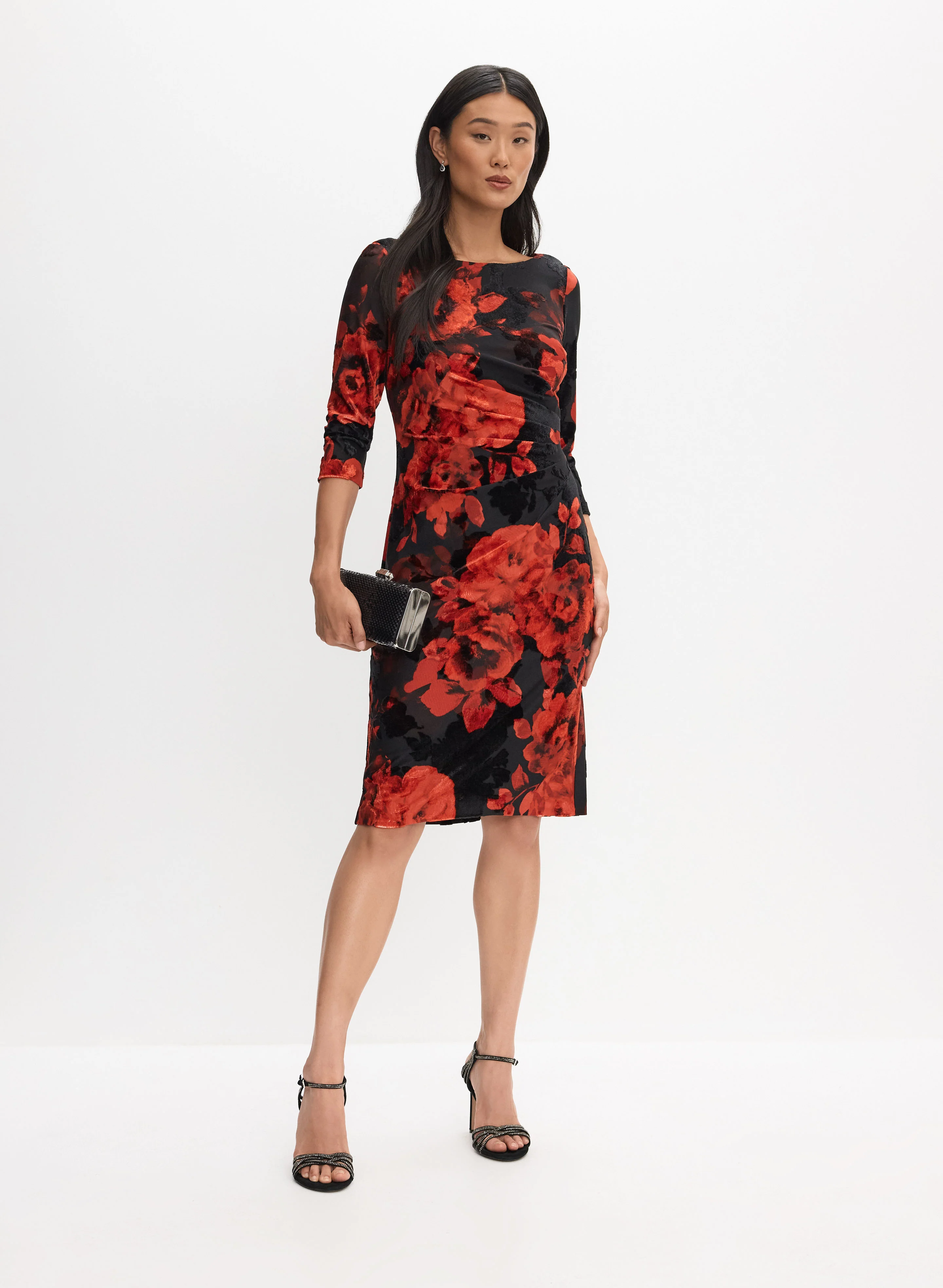 Adrianna Papell - Velvet Floral Dress