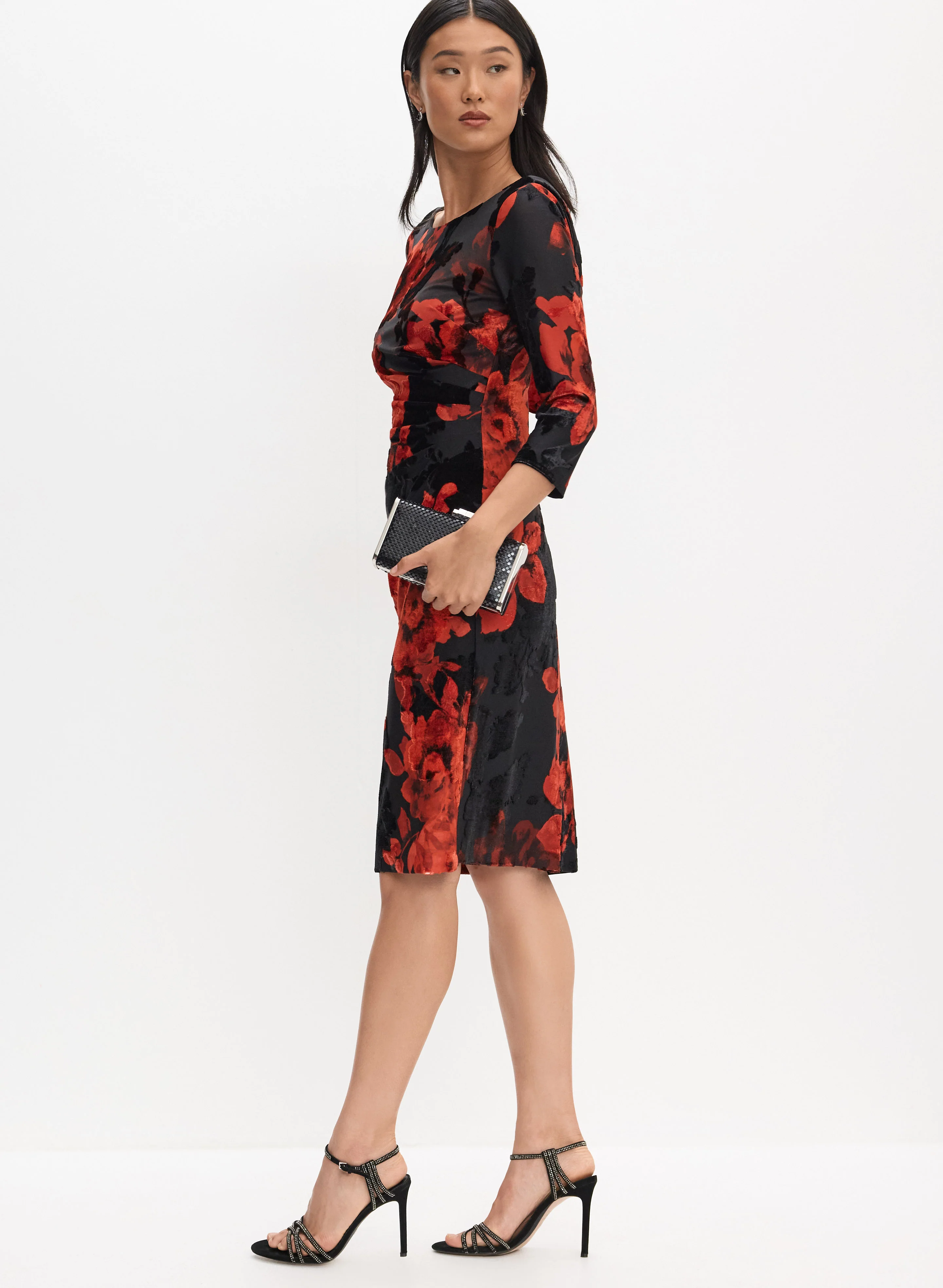Adrianna Papell - Velvet Floral Dress